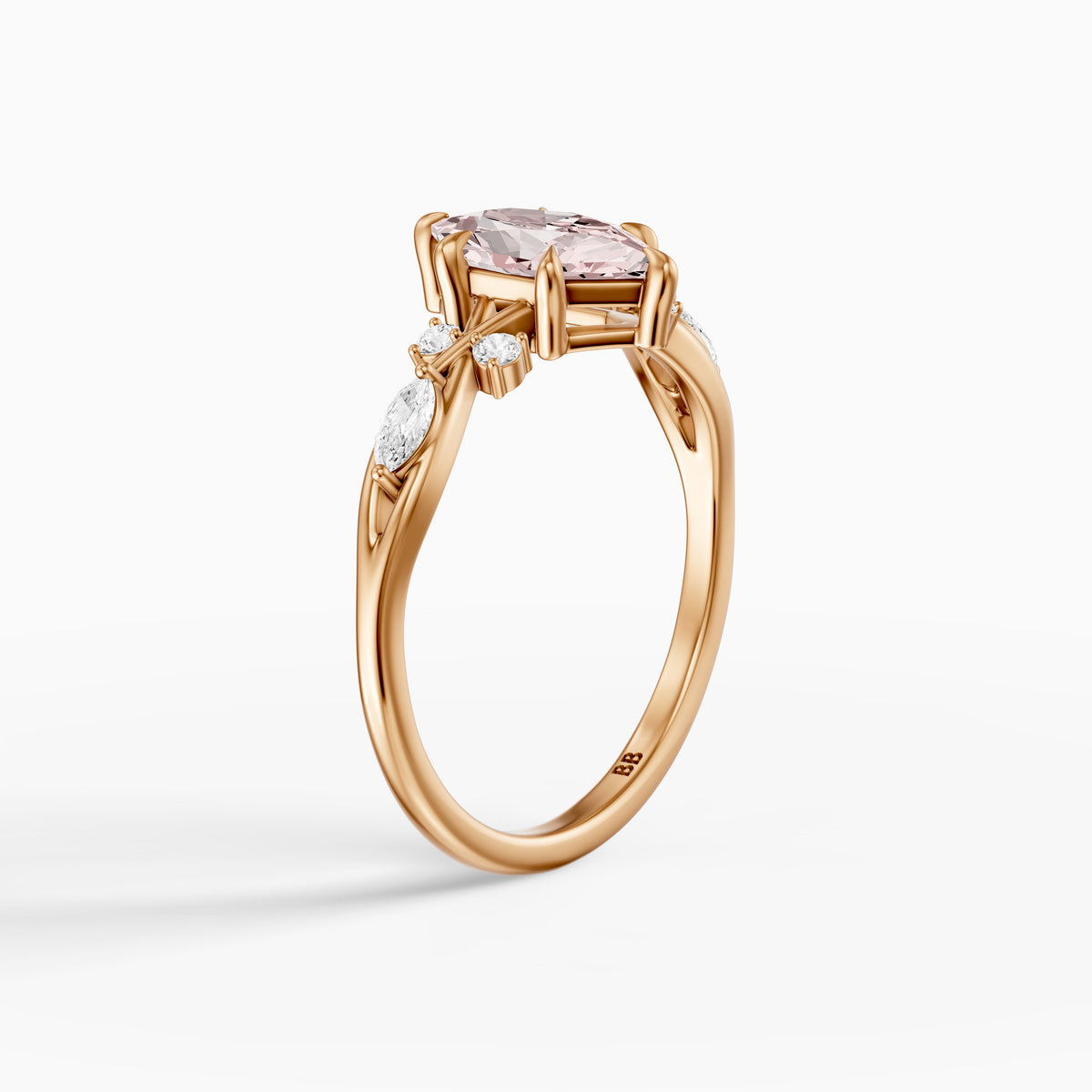 Brienne Nature Inspired Pink Dutch Marquise Lab Grown Diamond Ring