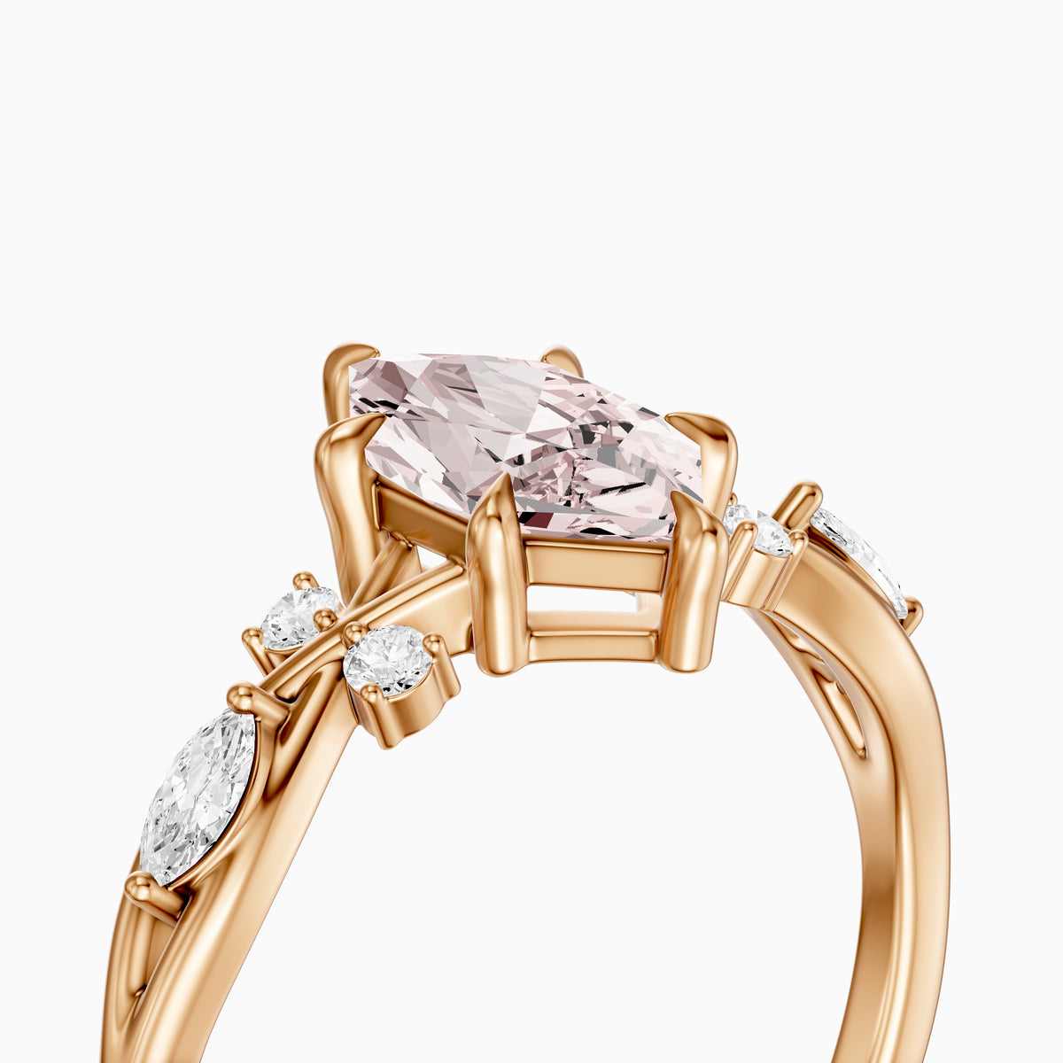 Brienne Nature Inspired Pink Dutch Marquise Lab Grown Diamond Ring