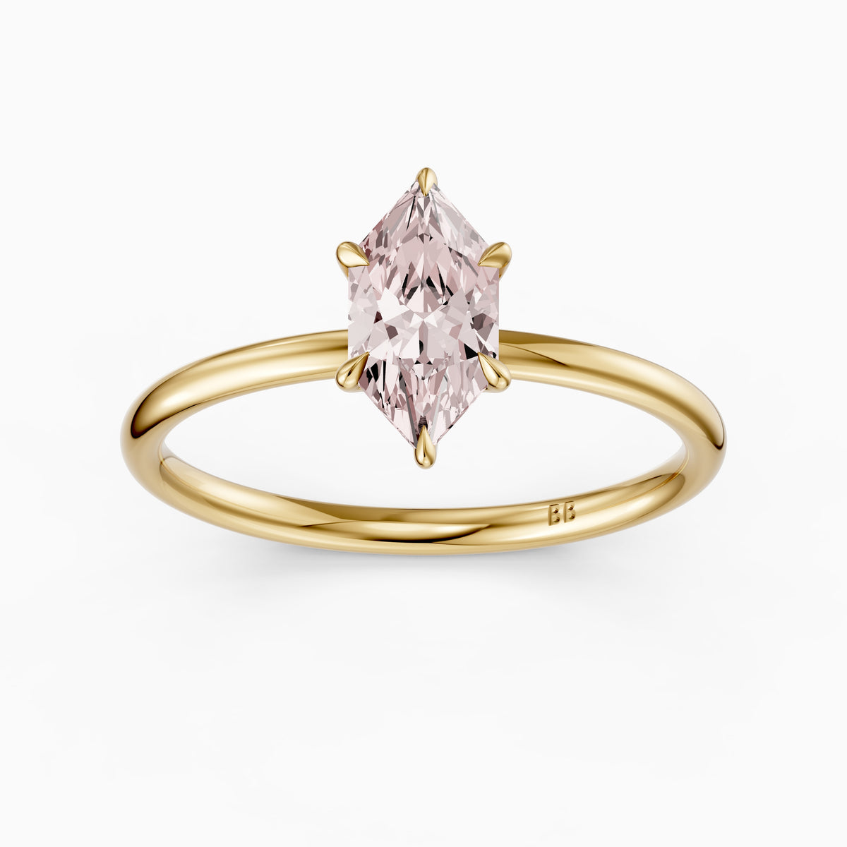 Sophie Pink Dutch Marquise Lab Grown Diamond Solitaire Ring with 6 Prongs