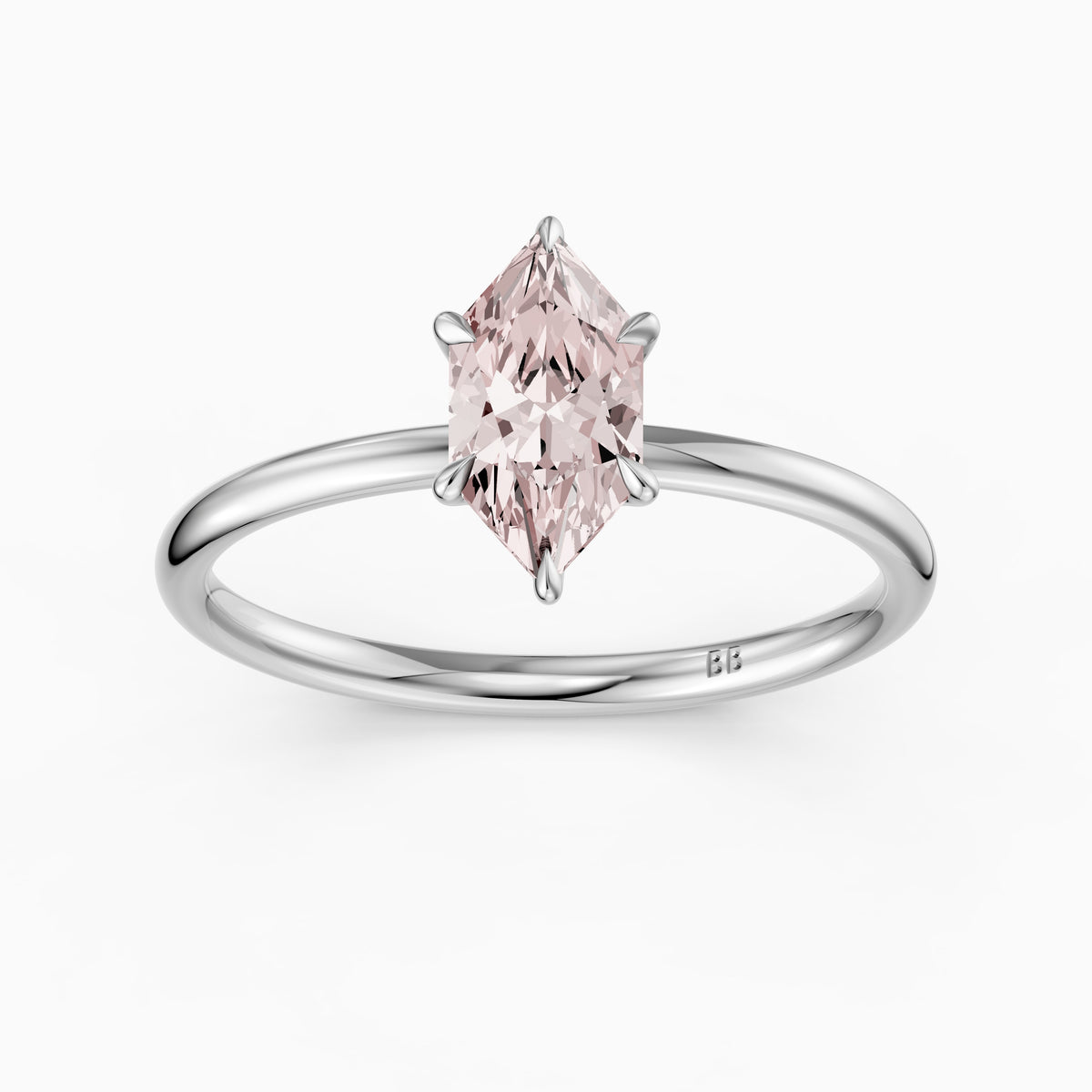 Sophie Pink Dutch Marquise Lab Grown Diamond Solitaire Ring with 6 Prongs