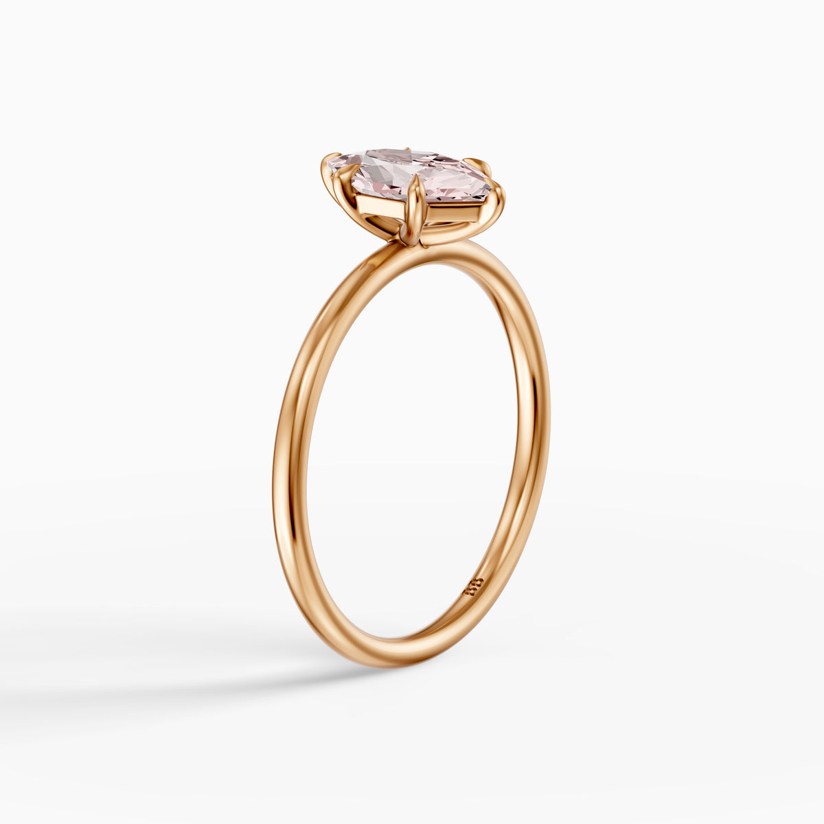 Sophie Pink Dutch Marquise Lab Grown Diamond Solitaire Ring with 6 Prongs