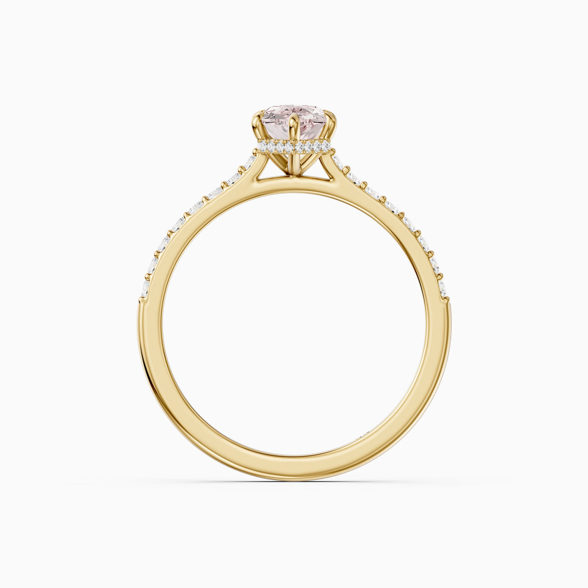 Alexa Pink Dutch Marquise Lab Grown Diamond Hidden Halo French Pave Ring