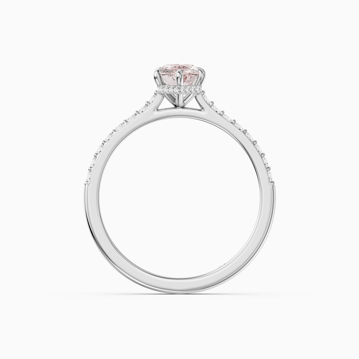 Alexa Pink Dutch Marquise Lab Grown Diamond Hidden Halo French Pave Ring