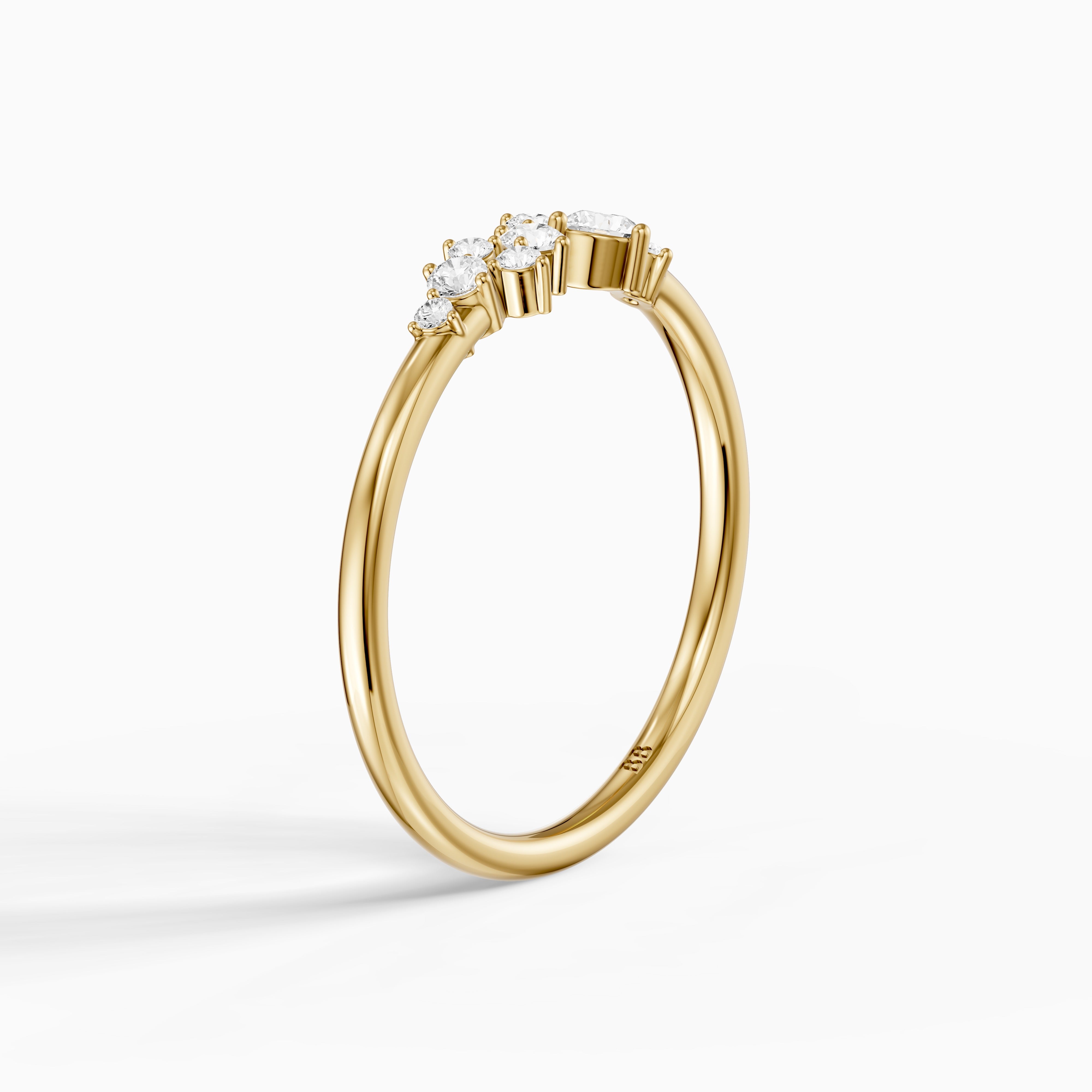 Rihanna Round Shape Cluster Lab Grown Diamond Wedding Band