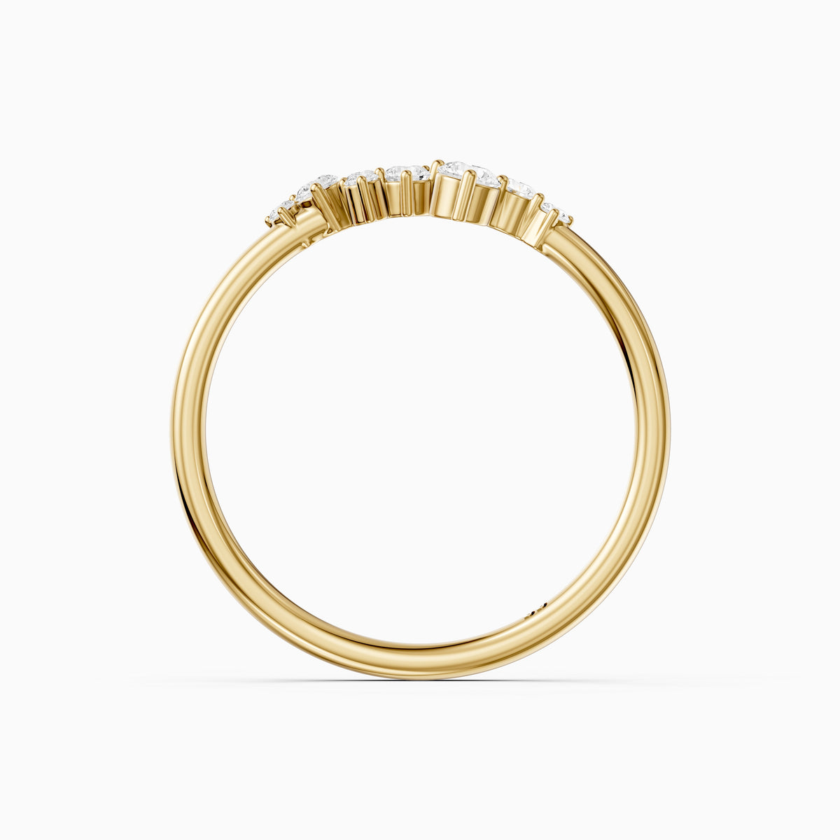 Rihanna Round Shape Cluster Lab Grown Diamond Wedding Band