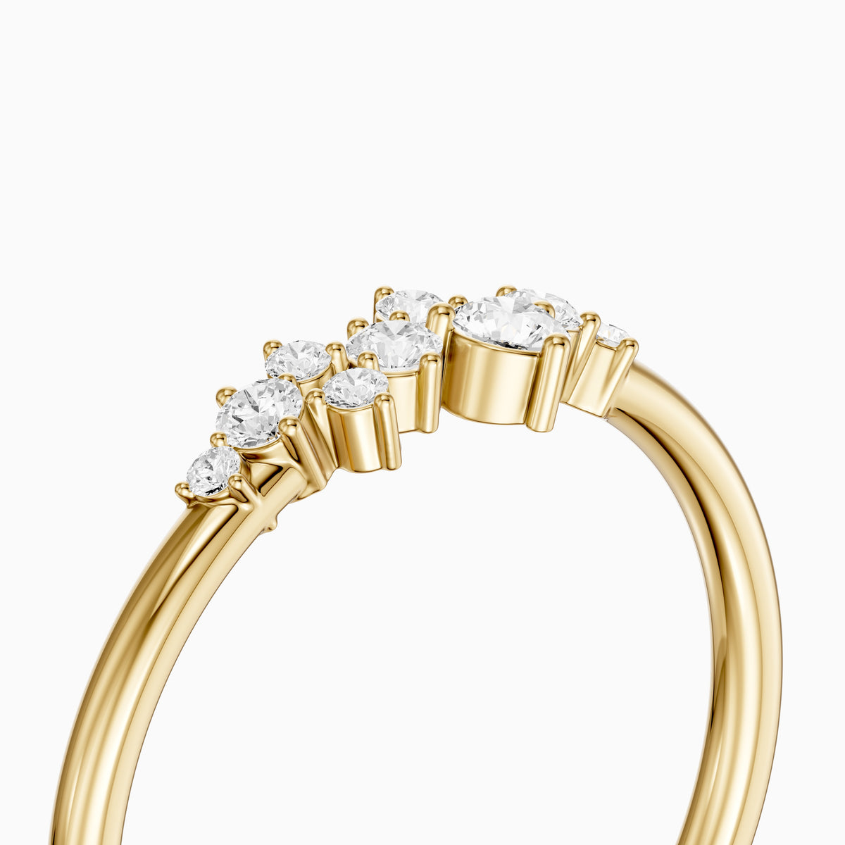 Rihanna Round Shape Cluster Lab Grown Diamond Wedding Band