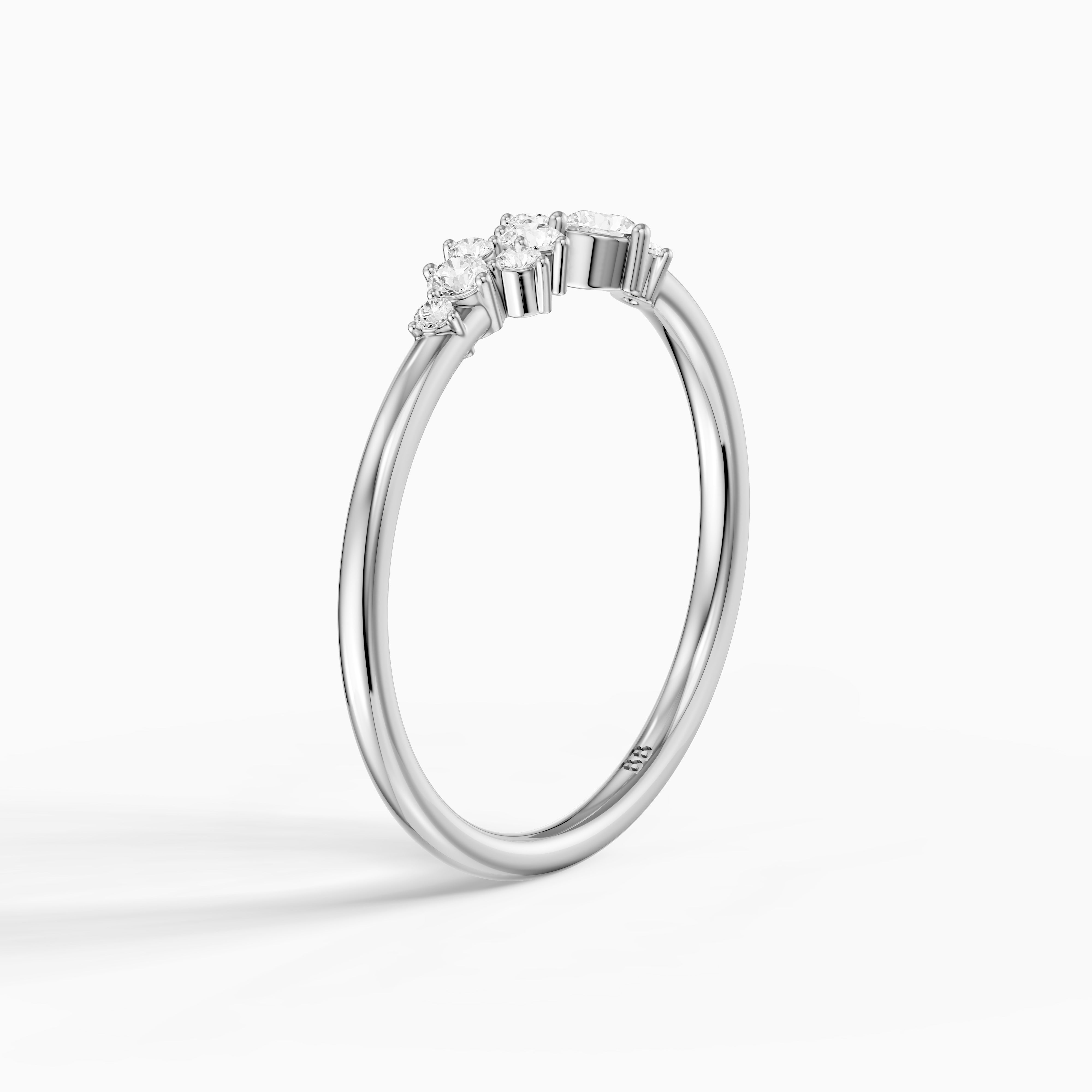 Rihanna Round Shape Cluster Lab Grown Diamond Wedding Band