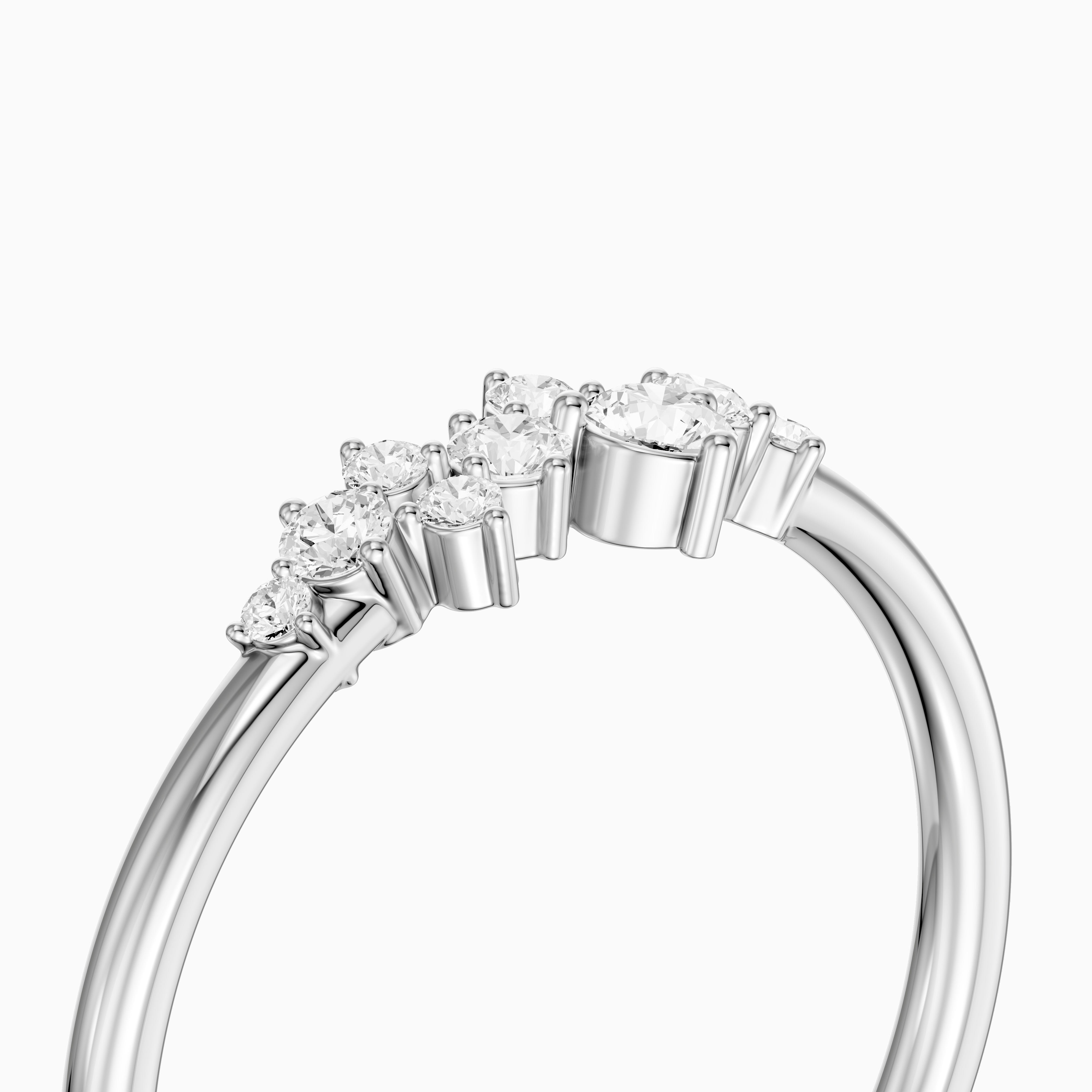 Rihanna Round Shape Cluster Lab Grown Diamond Wedding Band