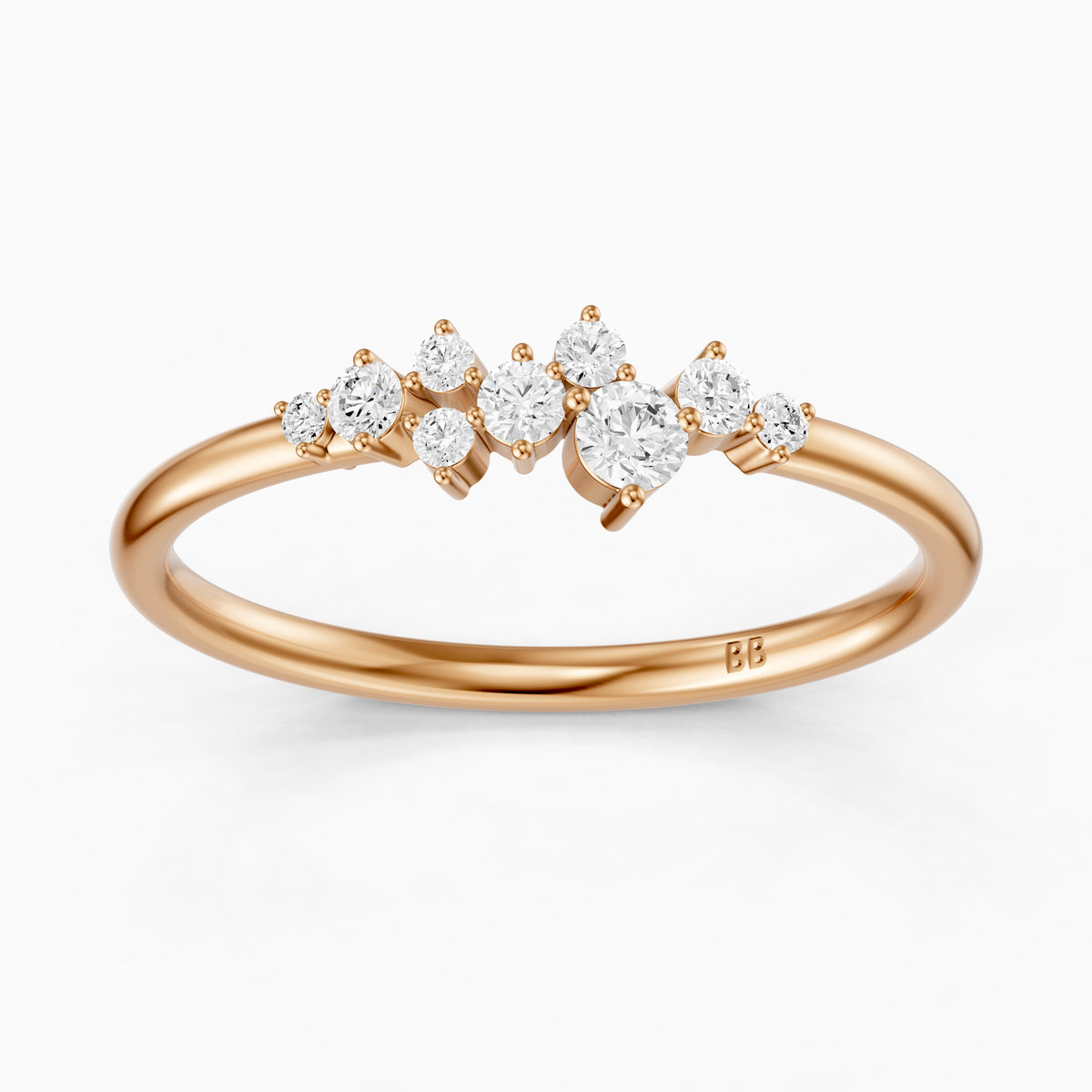 Rihanna Round Shape Cluster Lab Grown Diamond Wedding Band