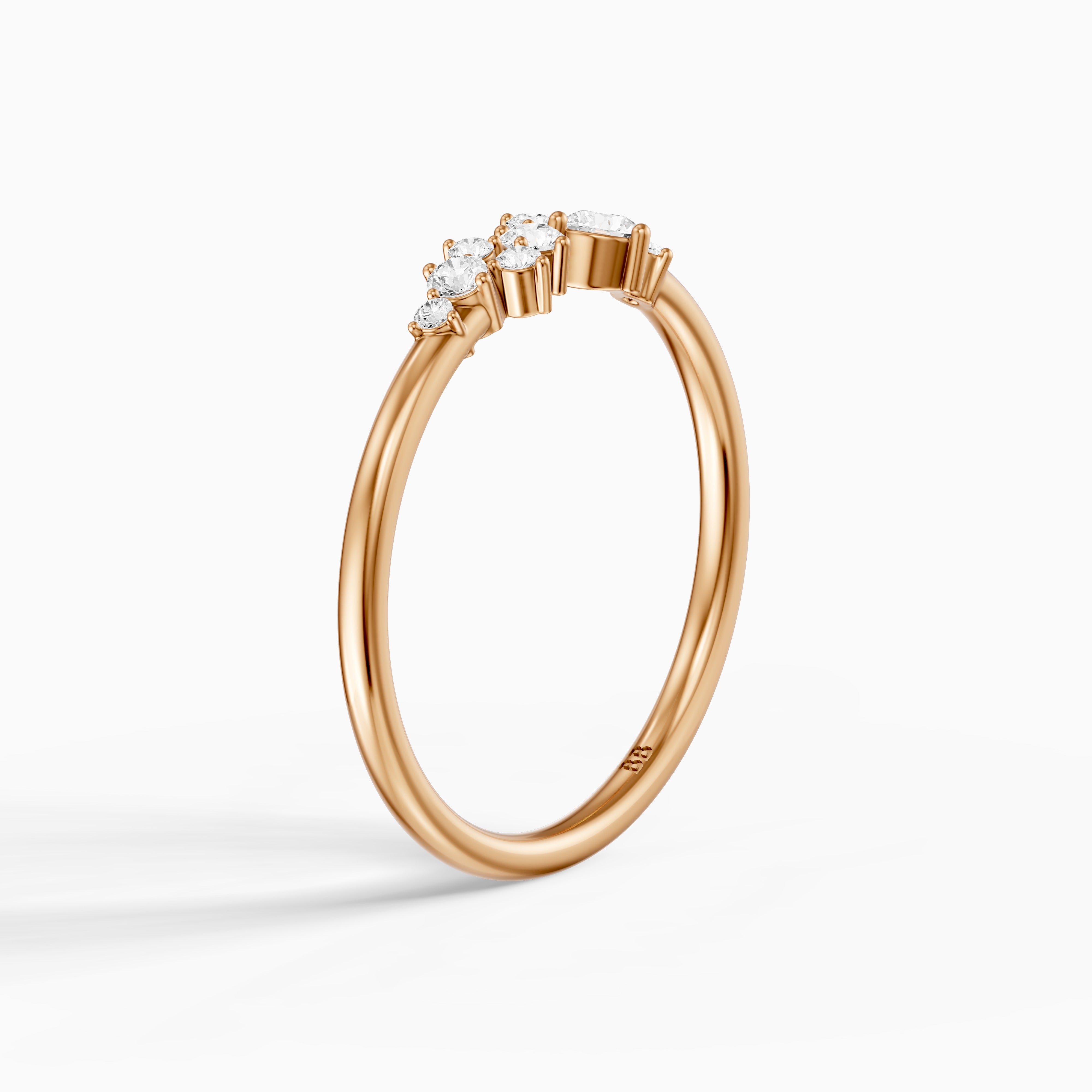 Rihanna Round Shape Cluster Lab Grown Diamond Wedding Band