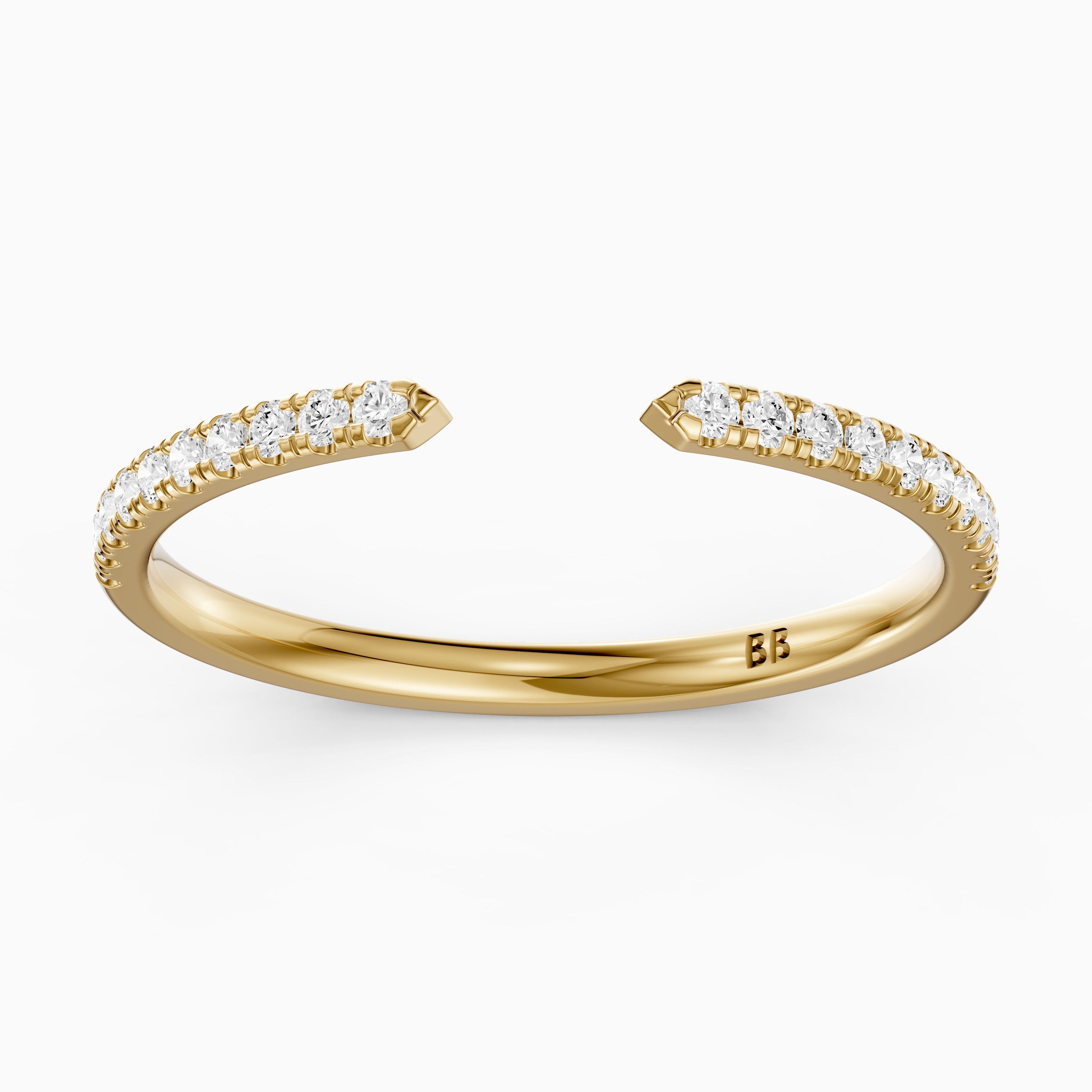 Beyonce Open Cuff Lab Grown Diamond Wedding Band
