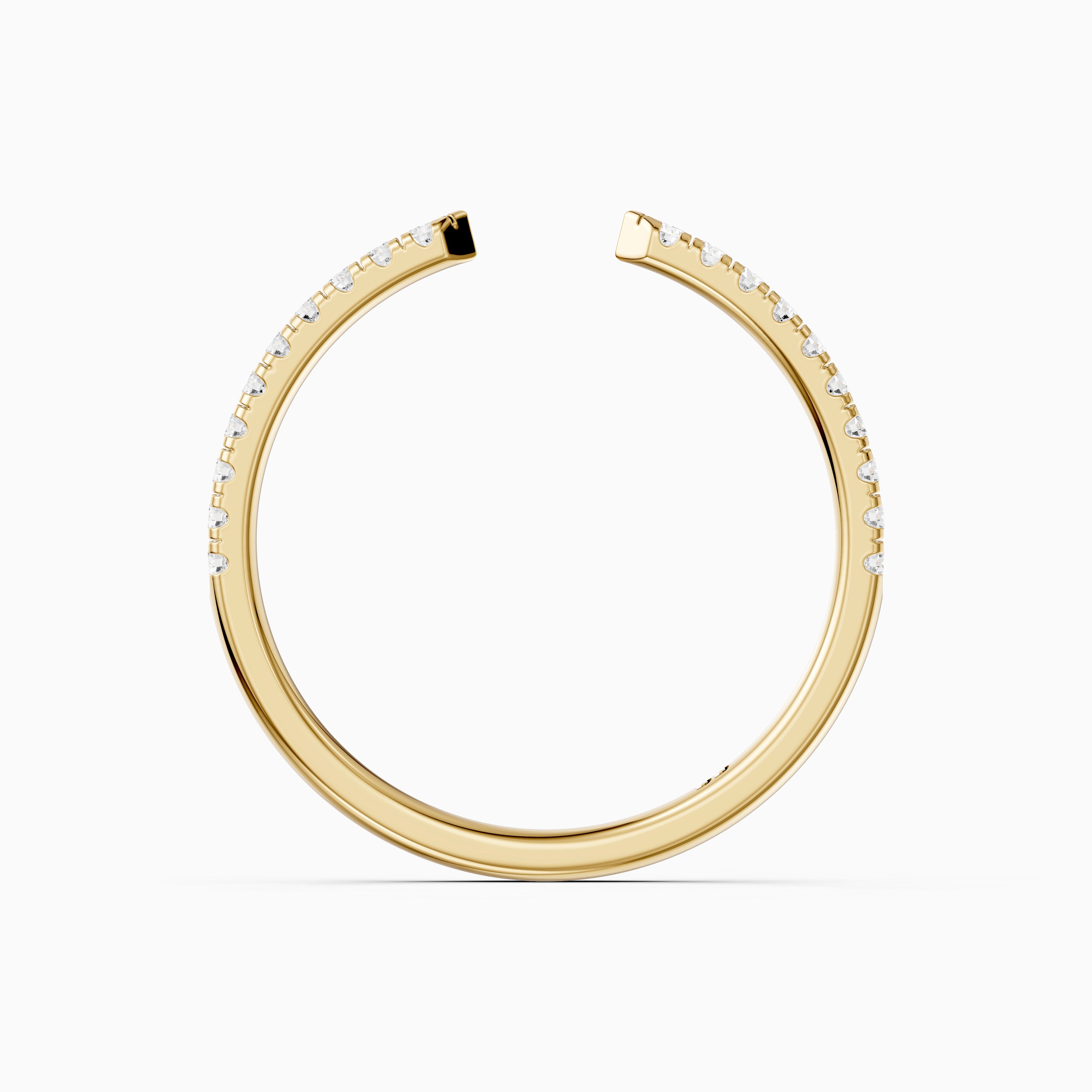 Beyonce Open Cuff Lab Grown Diamond Wedding Band