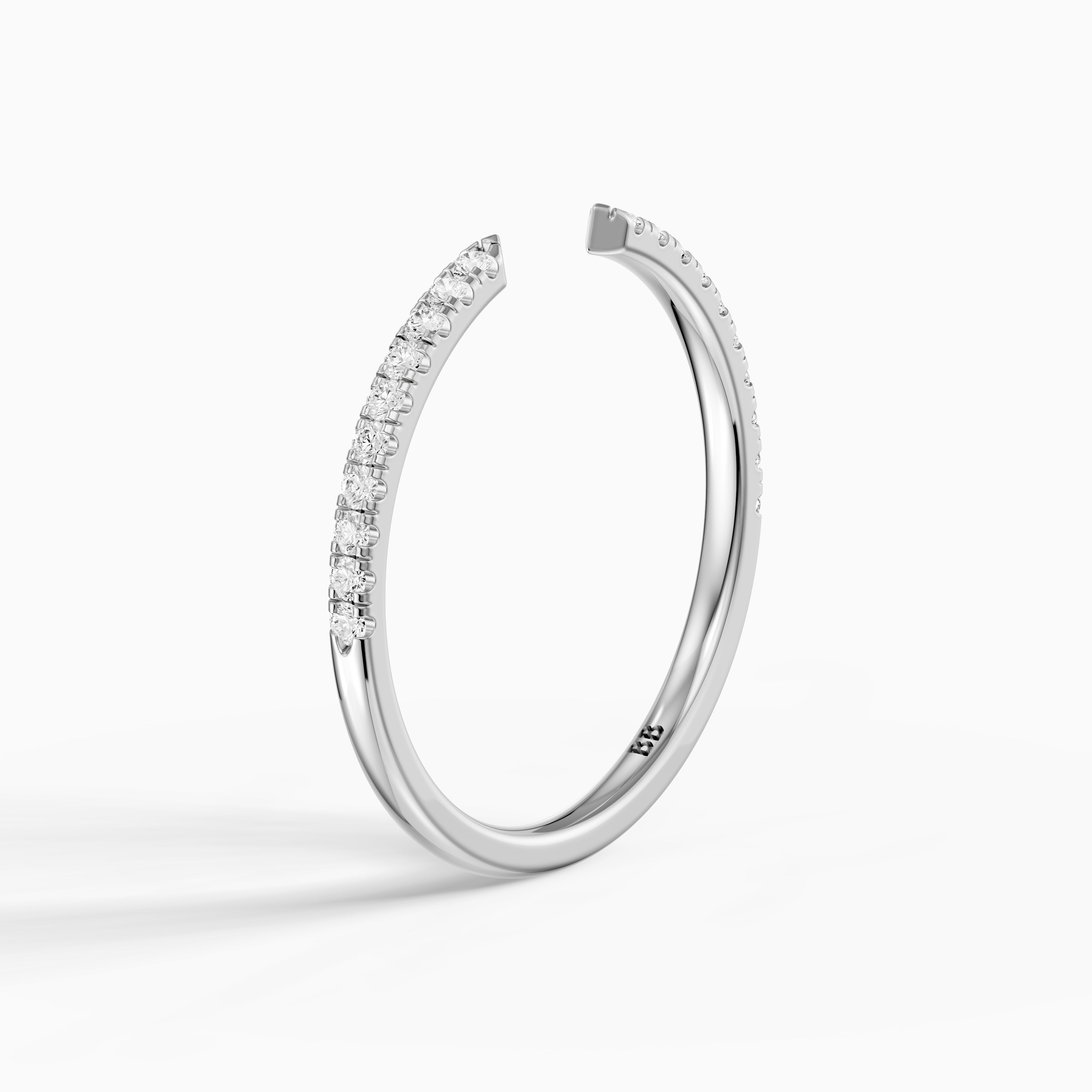 Beyonce Open Cuff Lab Grown Diamond Wedding Band