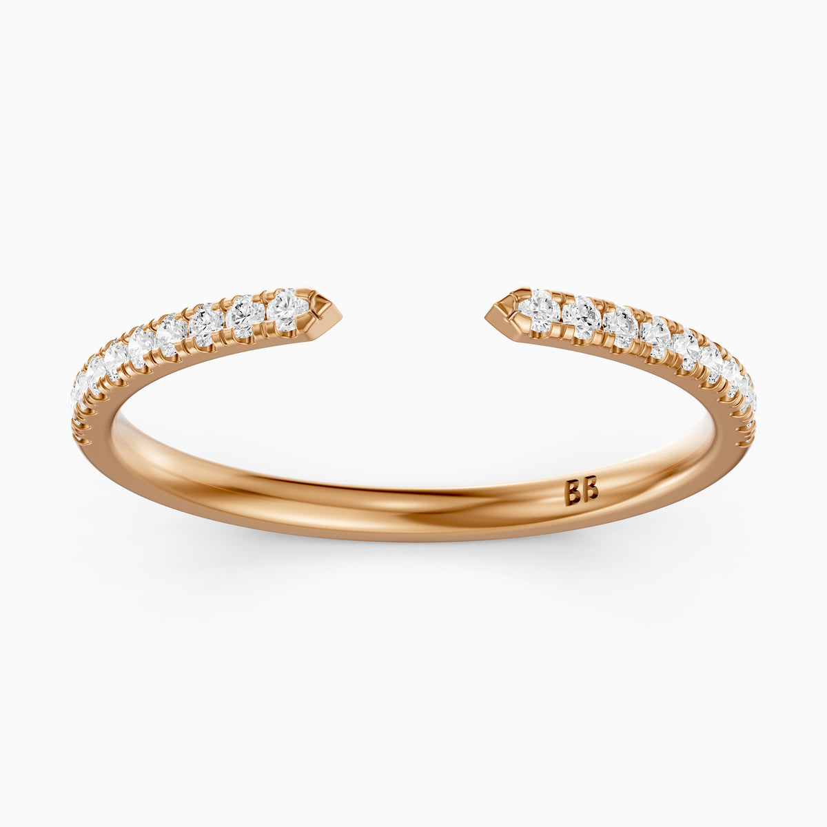 Beyonce Open Cuff Lab Grown Diamond Wedding Band