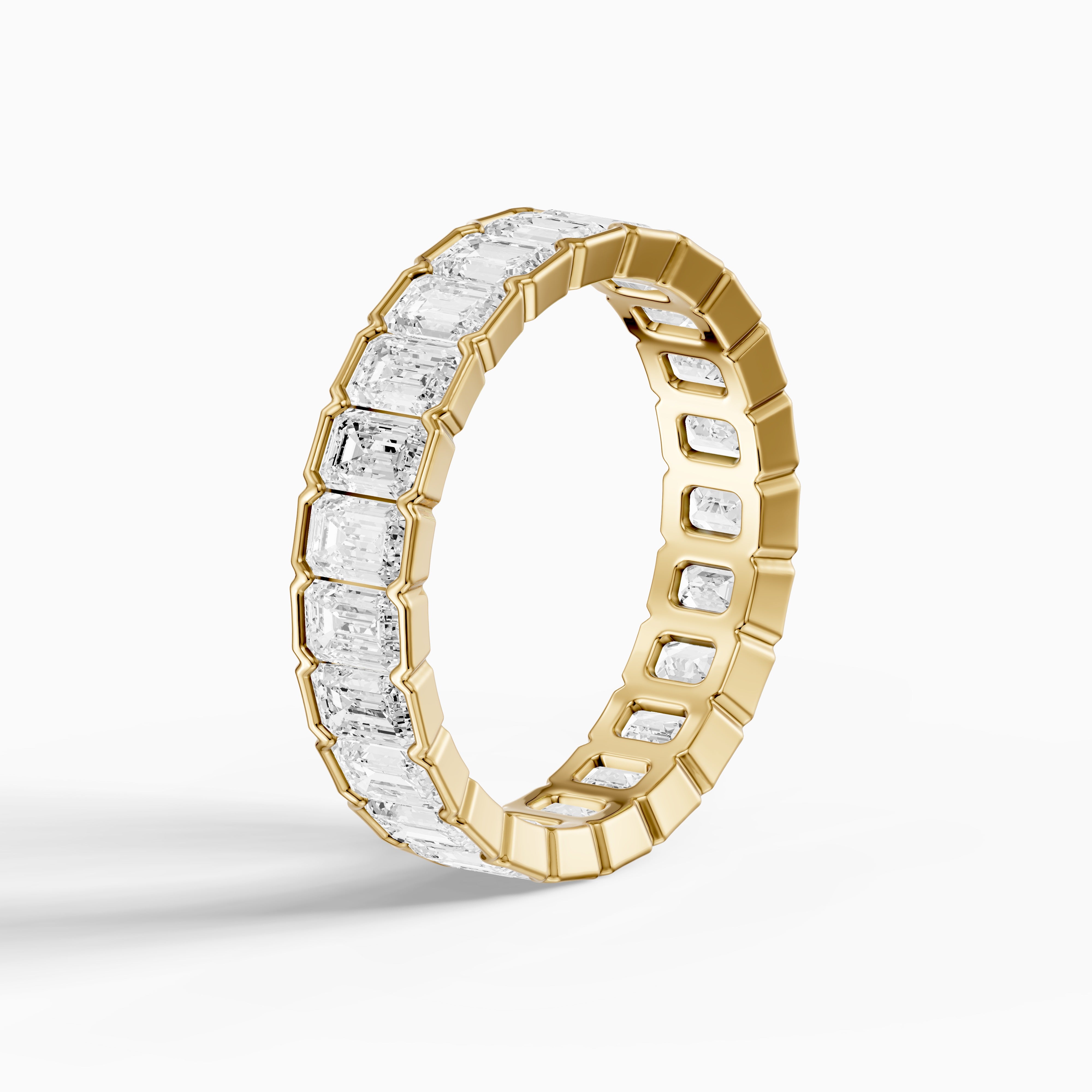 Kendall Bold Emerald Cut Lab Grown Diamond Eternity Wedding Band