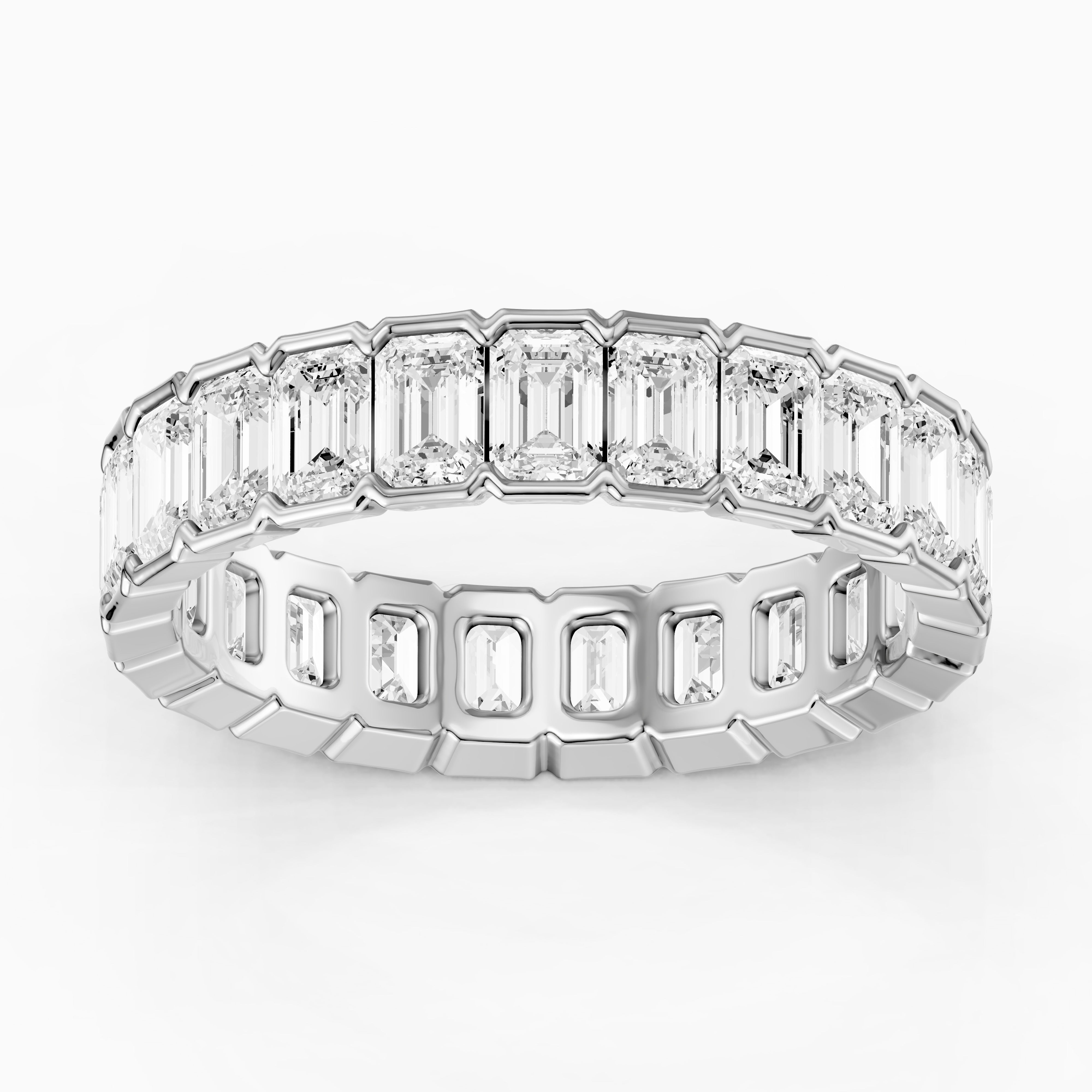 Kendall Bold Emerald Cut Lab Grown Diamond Eternity Wedding Band