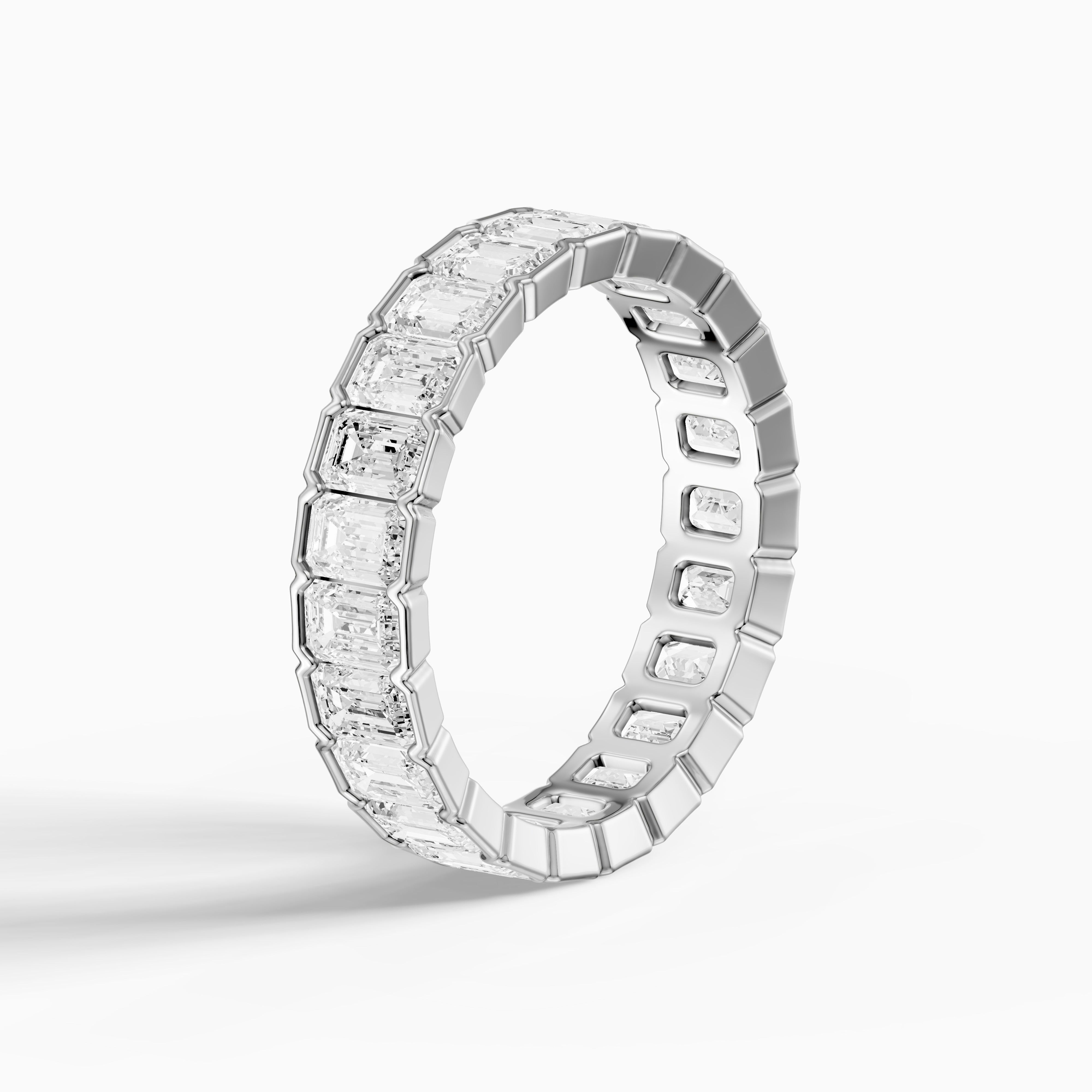 Kendall Bold Emerald Cut Lab Grown Diamond Eternity Wedding Band