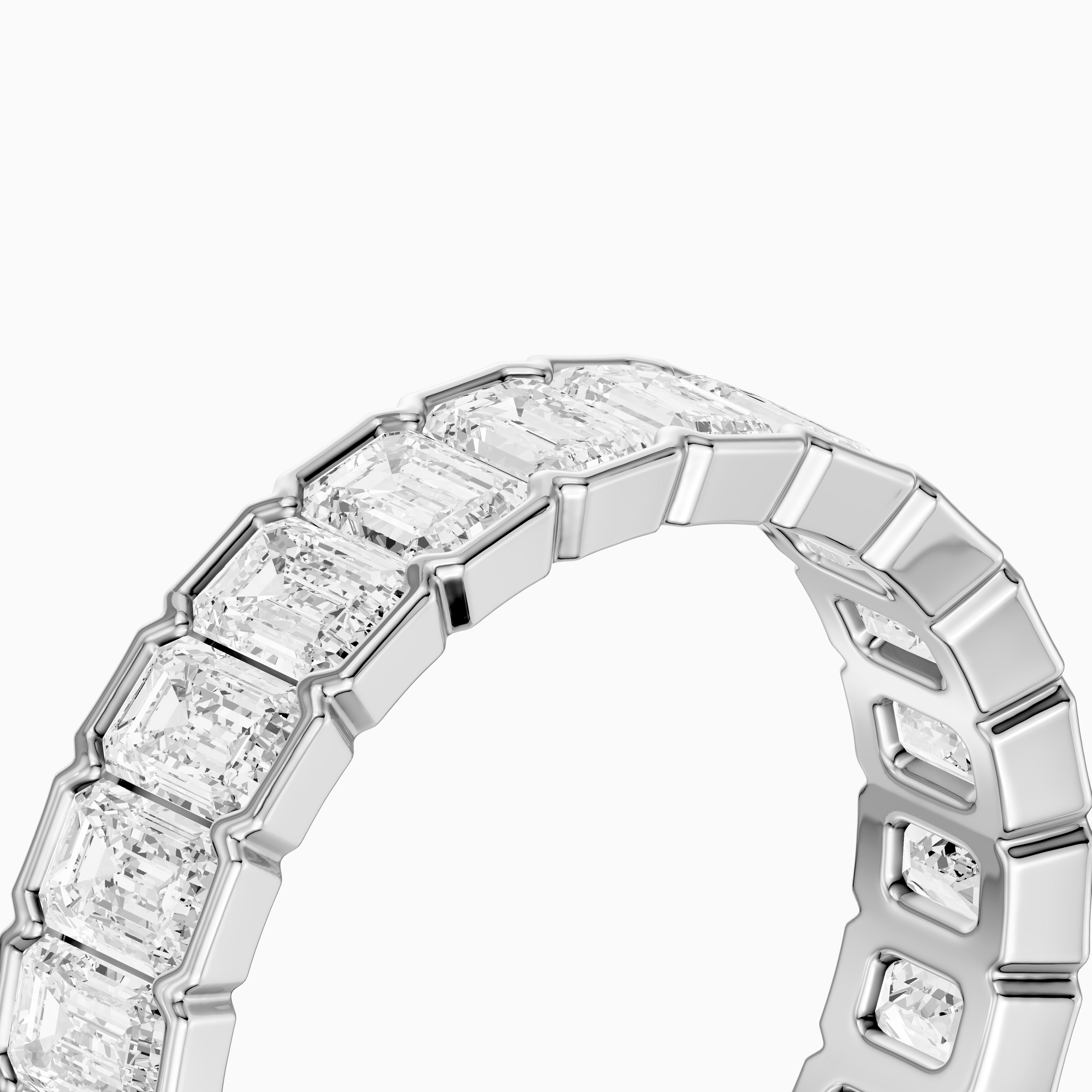 Kendall Bold Emerald Cut Lab Grown Diamond Eternity Wedding Band