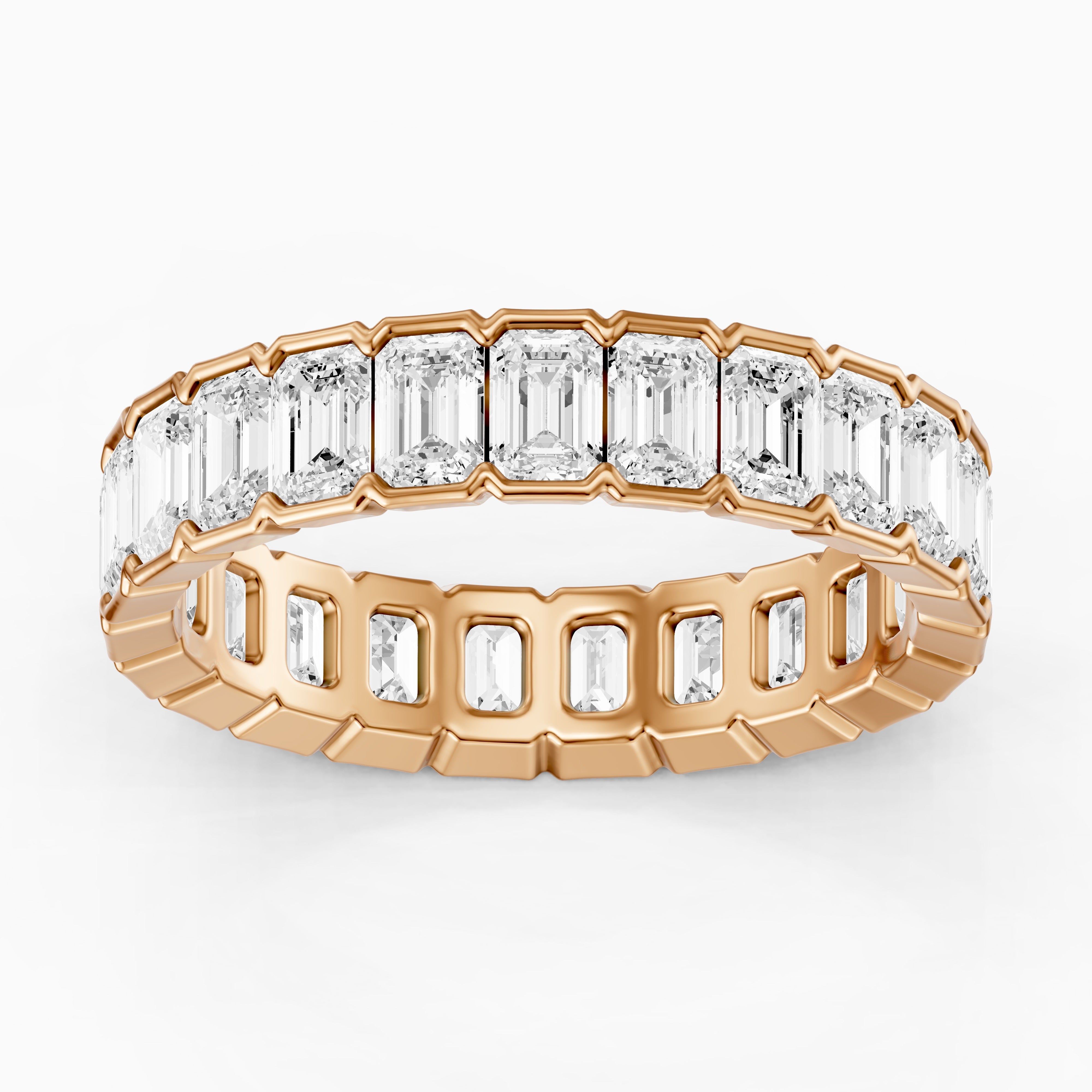 Kendall Bold Emerald Cut Lab Grown Diamond Eternity Wedding Band