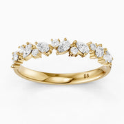 Gigi Pear and Round Cut Lab Grown Diamond Cluster Wedding Band