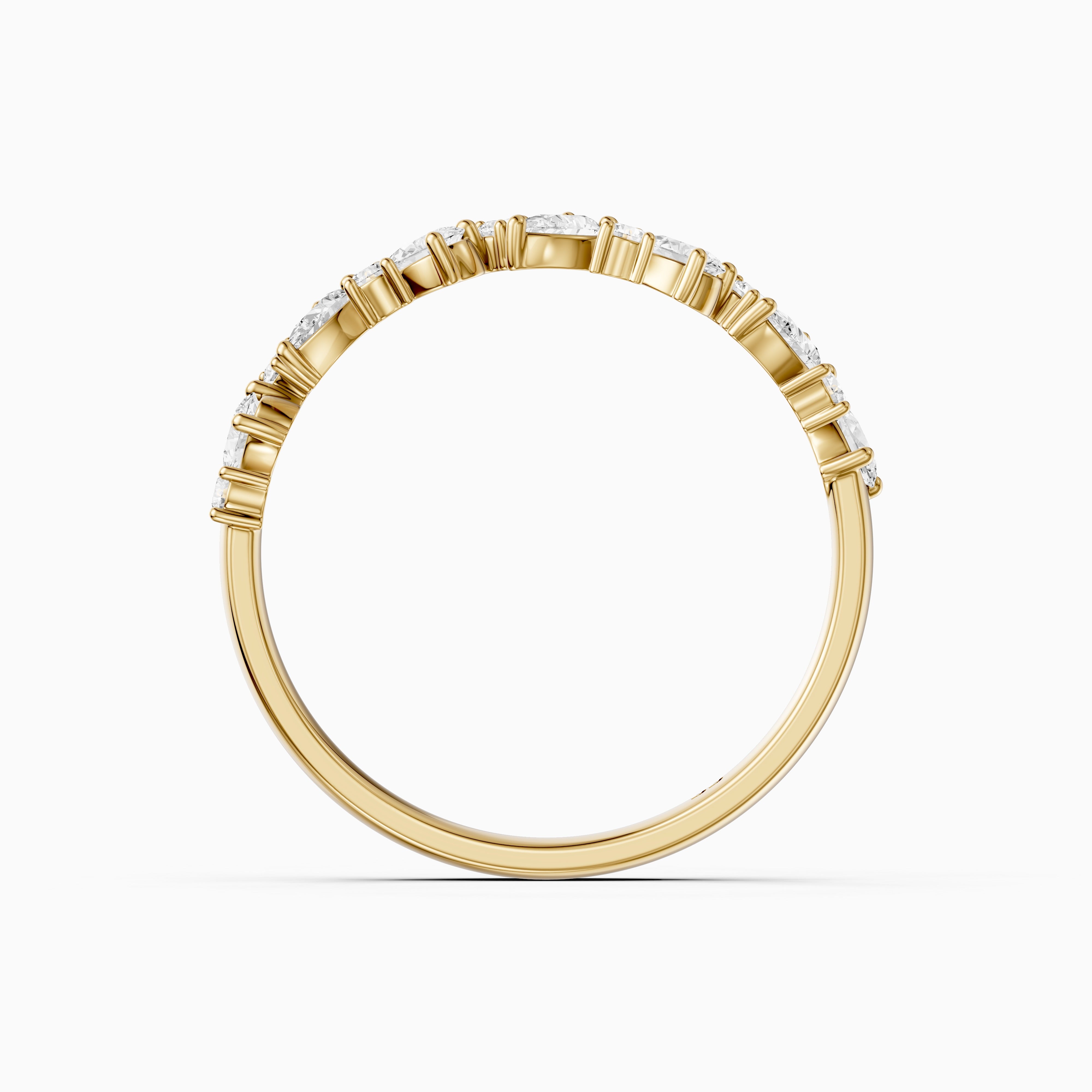 Gigi Pear and Round Cut Lab Grown Diamond Cluster Wedding Band