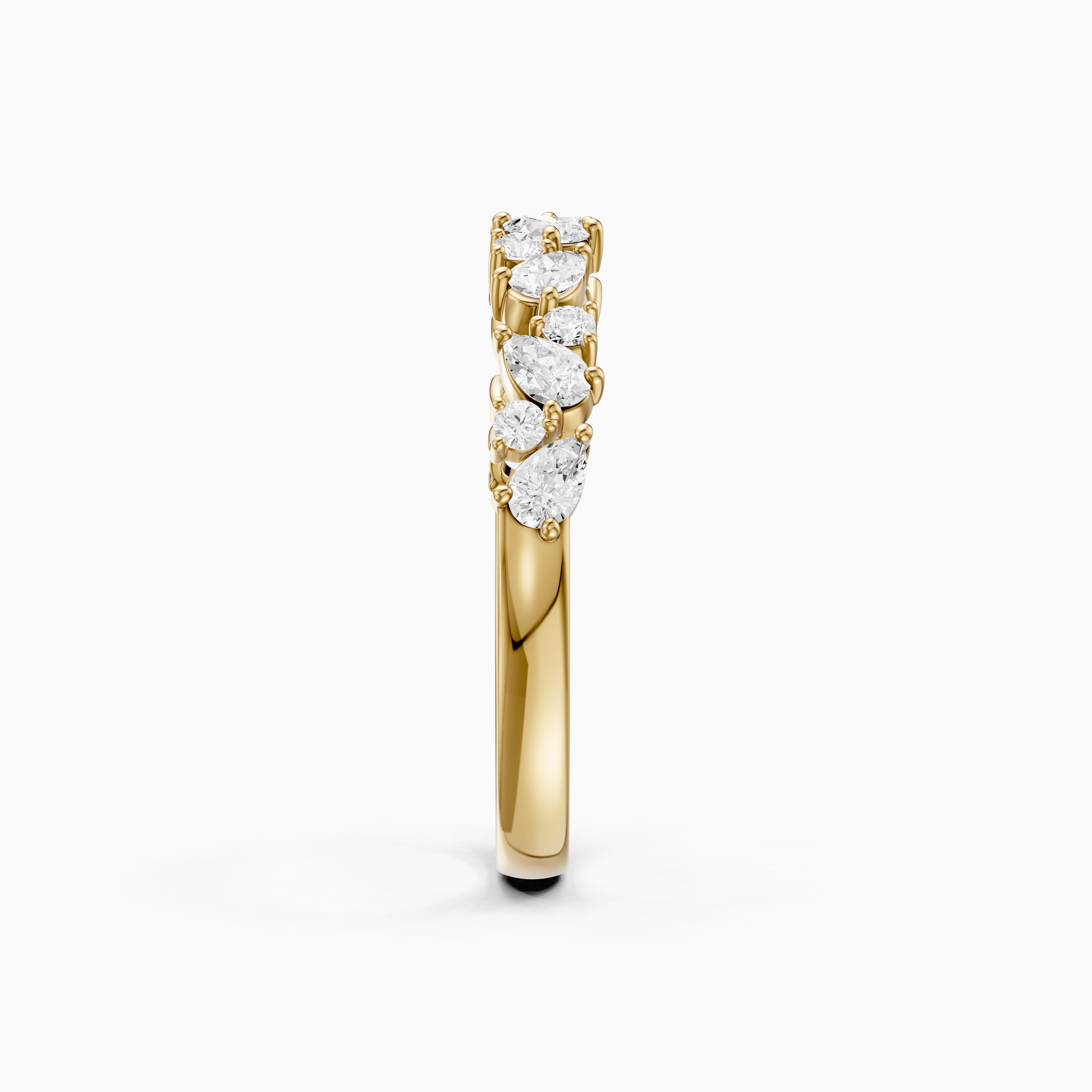 Gigi Pear and Round Cut Lab Grown Diamond Cluster Wedding Band