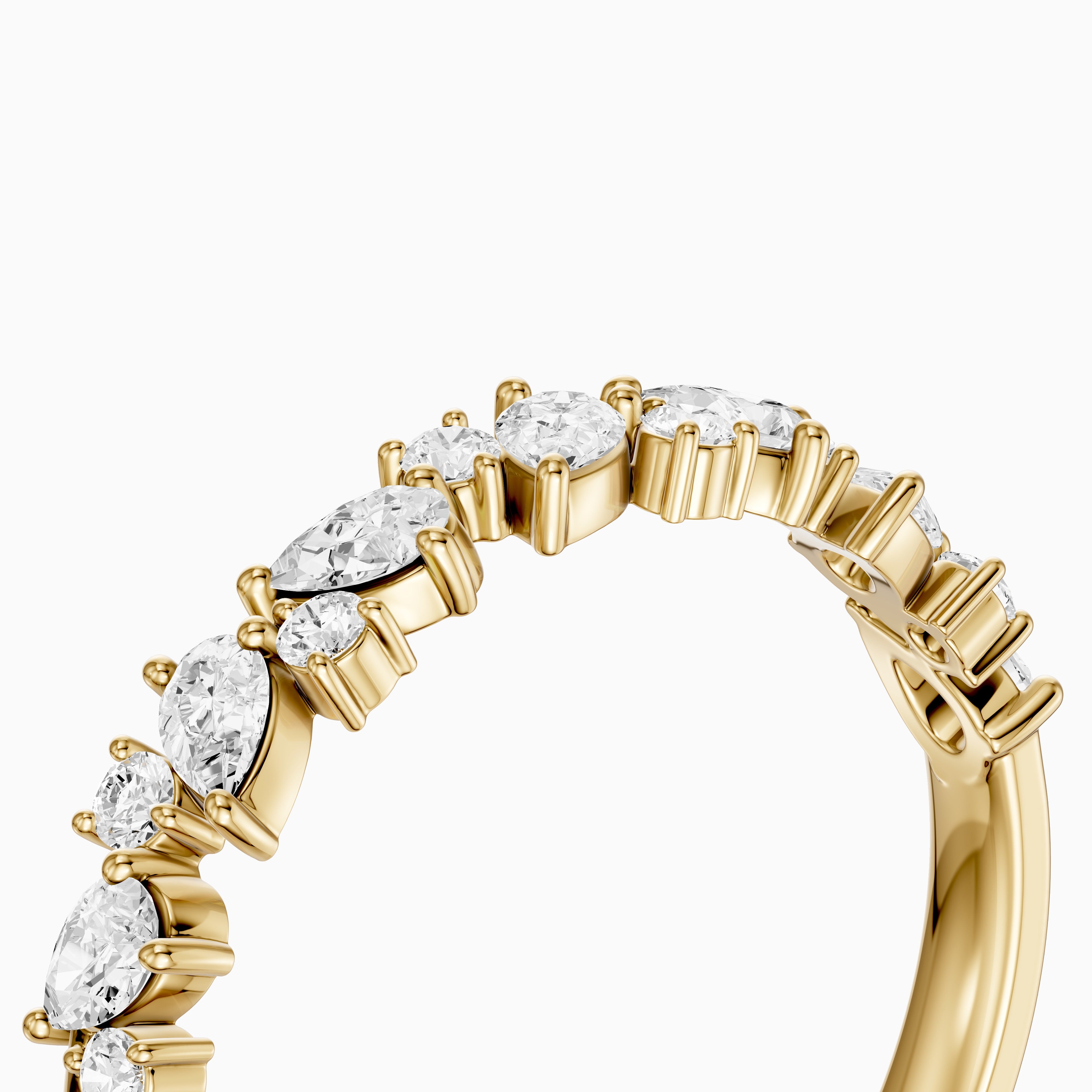 Gigi Pear and Round Cut Lab Grown Diamond Cluster Wedding Band