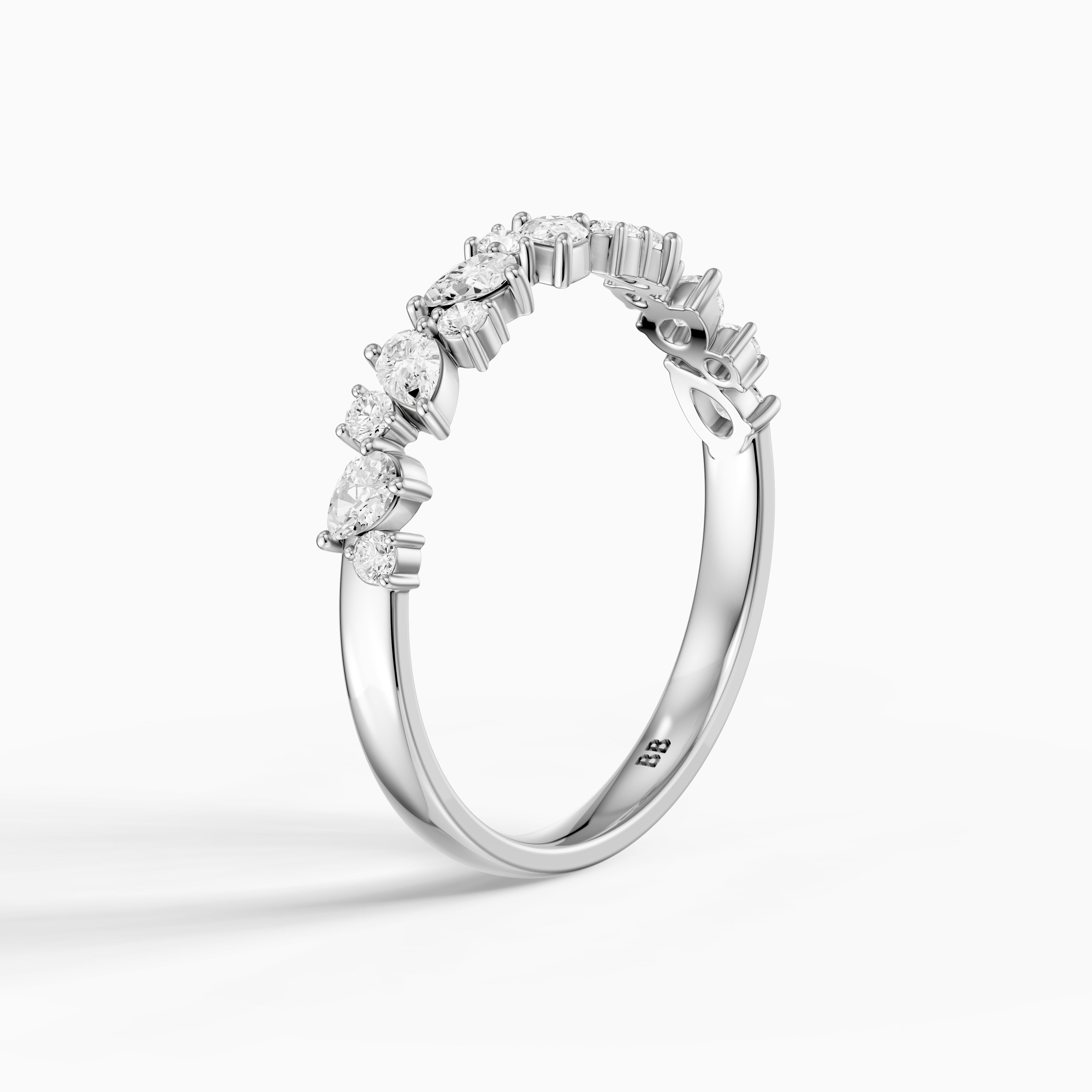 Gigi Pear and Round Cut Lab Grown Diamond Cluster Wedding Band