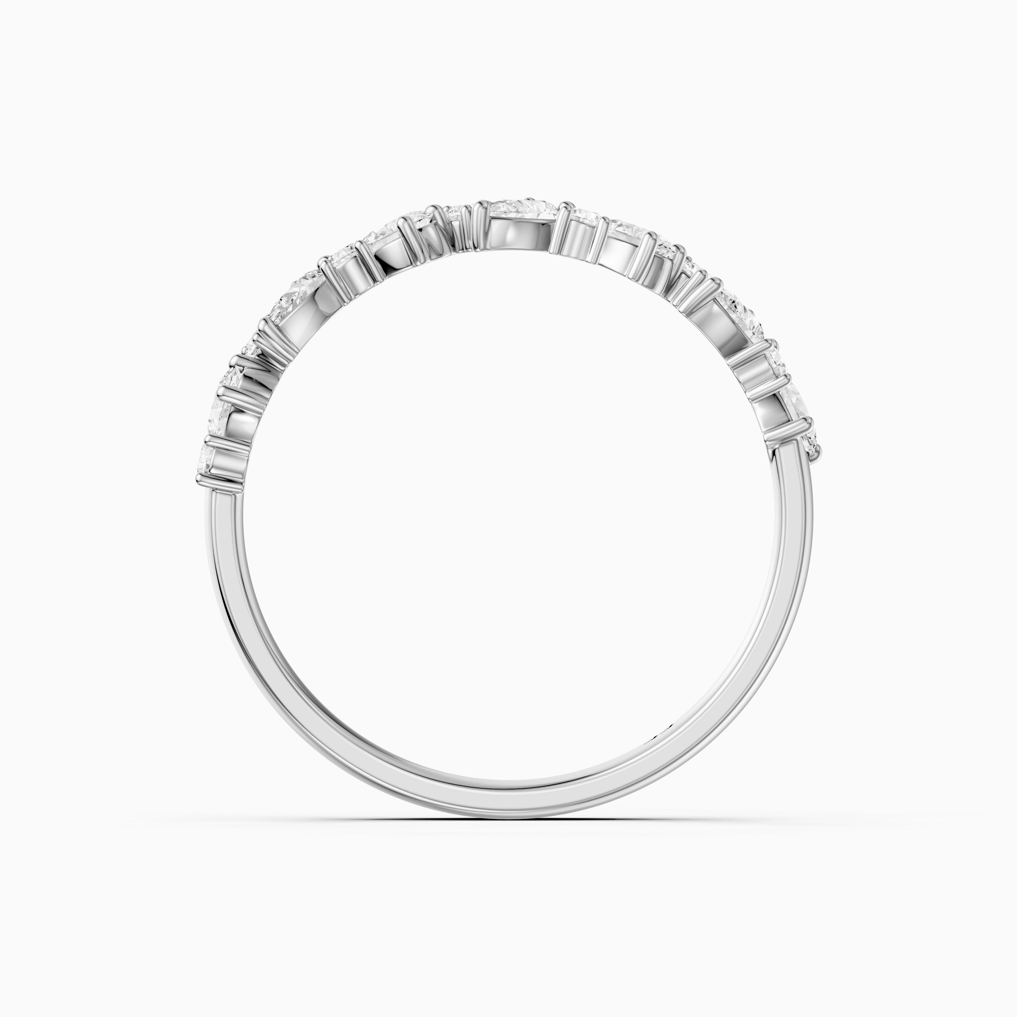 Gigi Pear and Round Cut Lab Grown Diamond Cluster Wedding Band