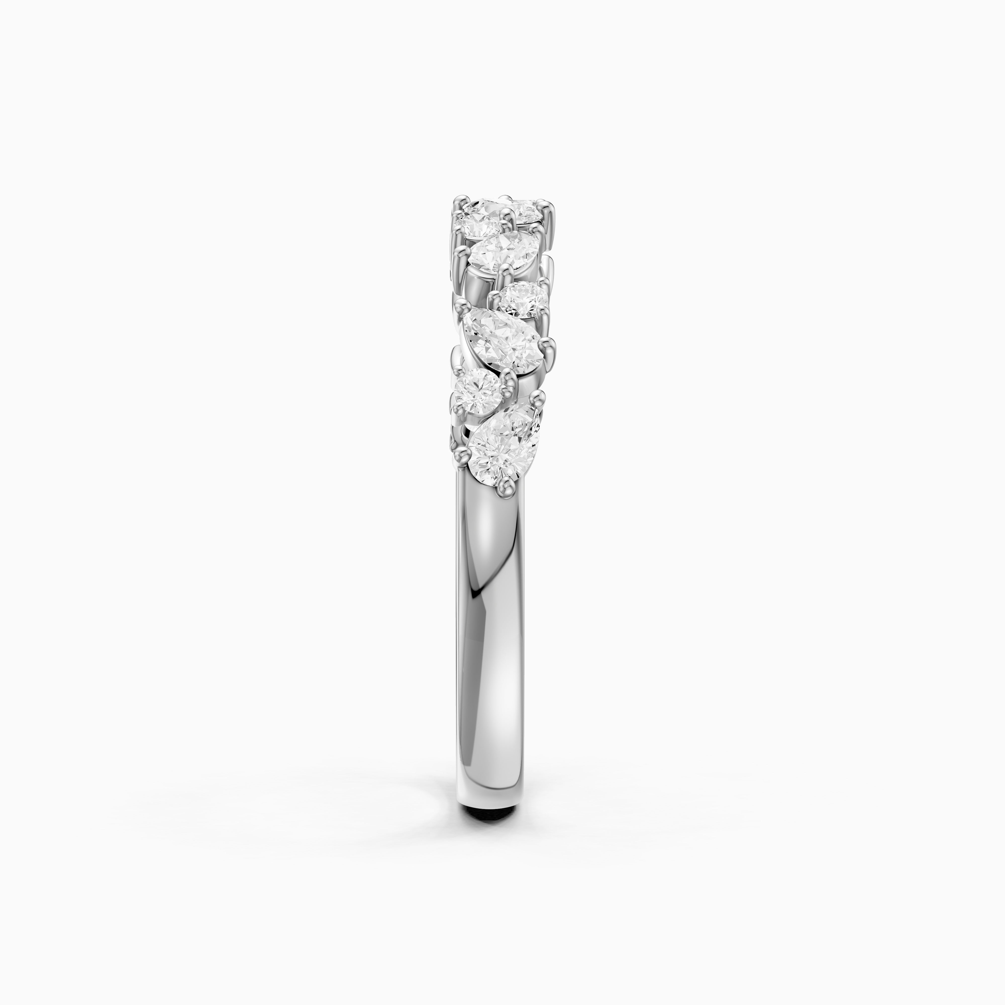 Gigi Pear and Round Cut Lab Grown Diamond Cluster Wedding Band