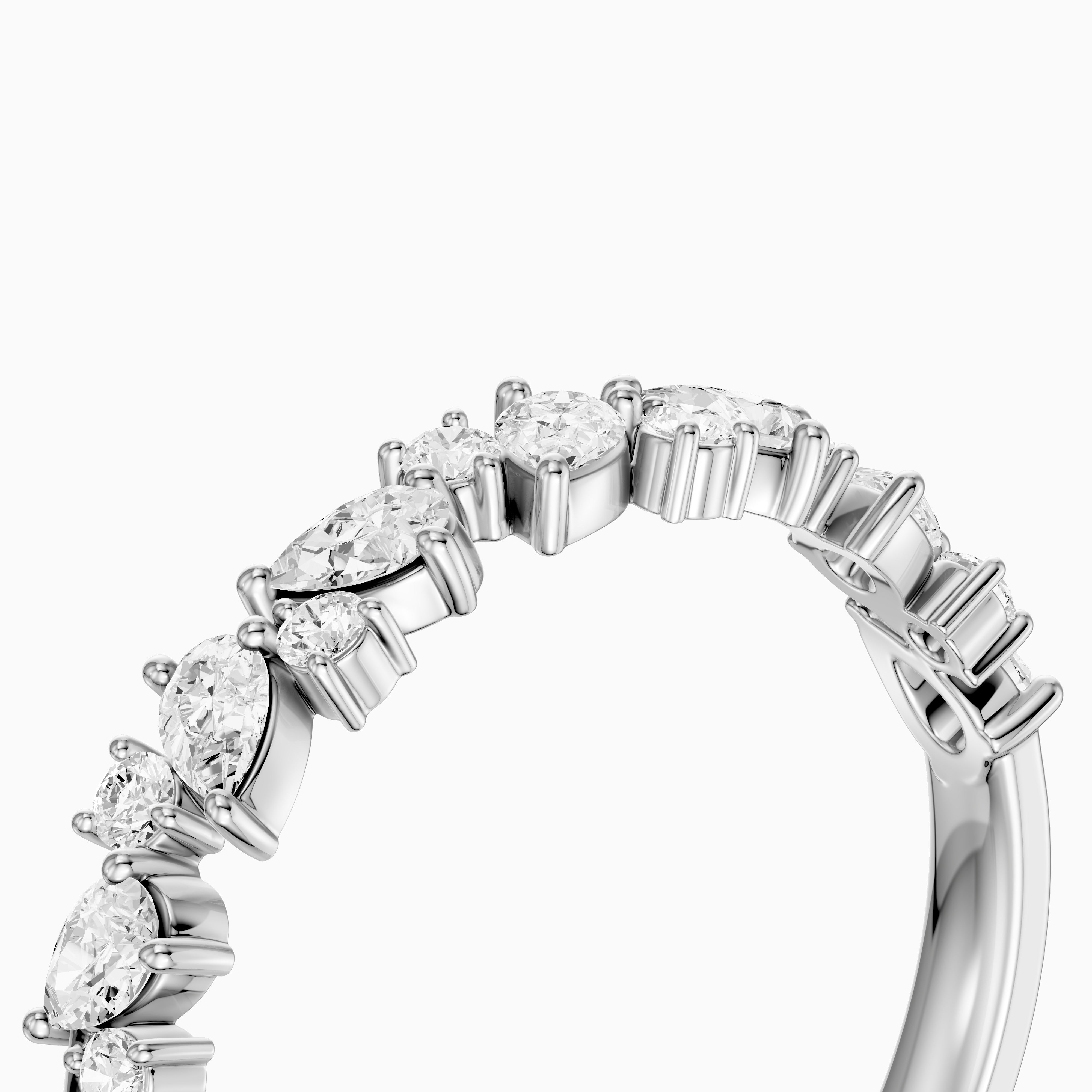 Gigi Pear and Round Cut Lab Grown Diamond Cluster Wedding Band