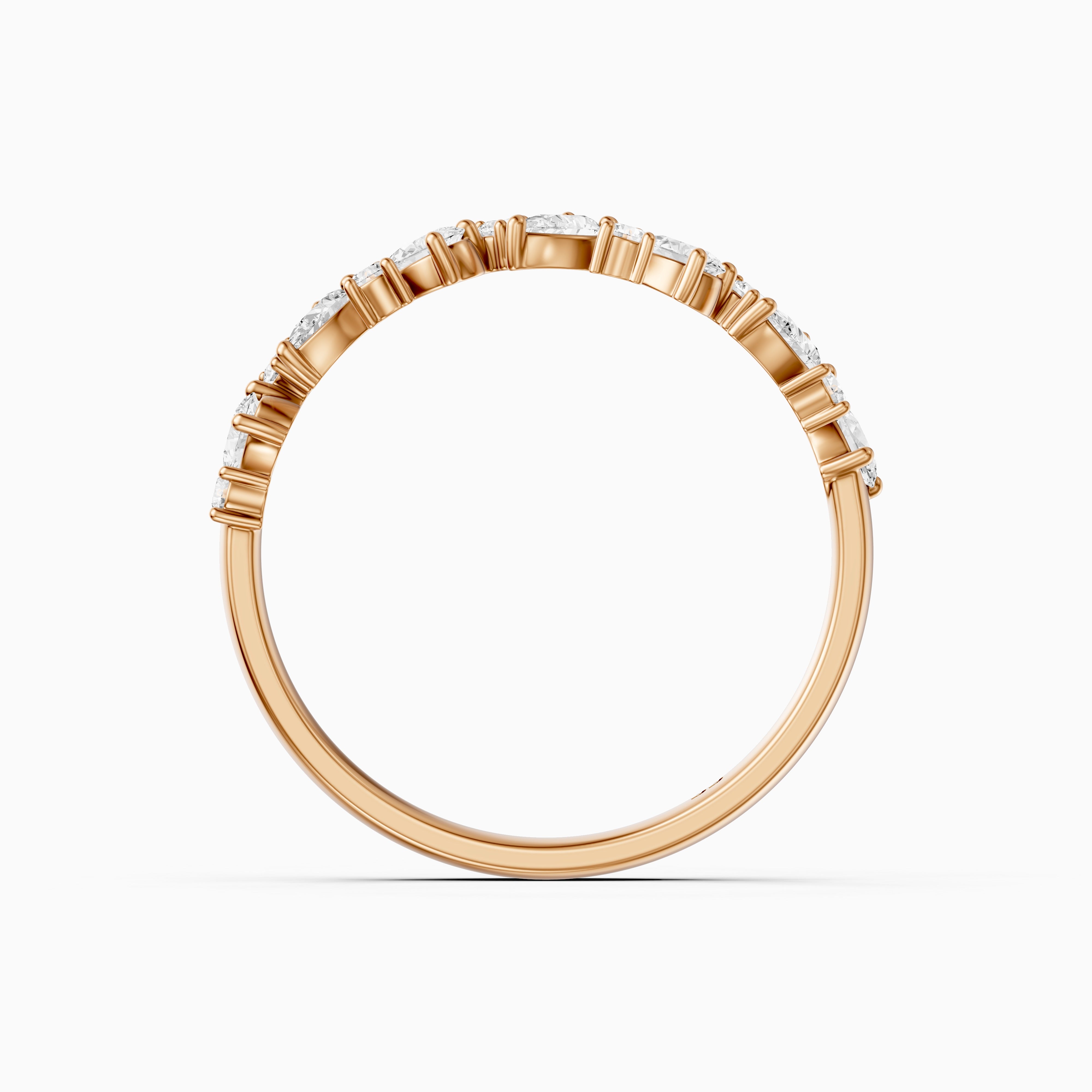 Gigi Pear and Round Cut Lab Grown Diamond Cluster Wedding Band
