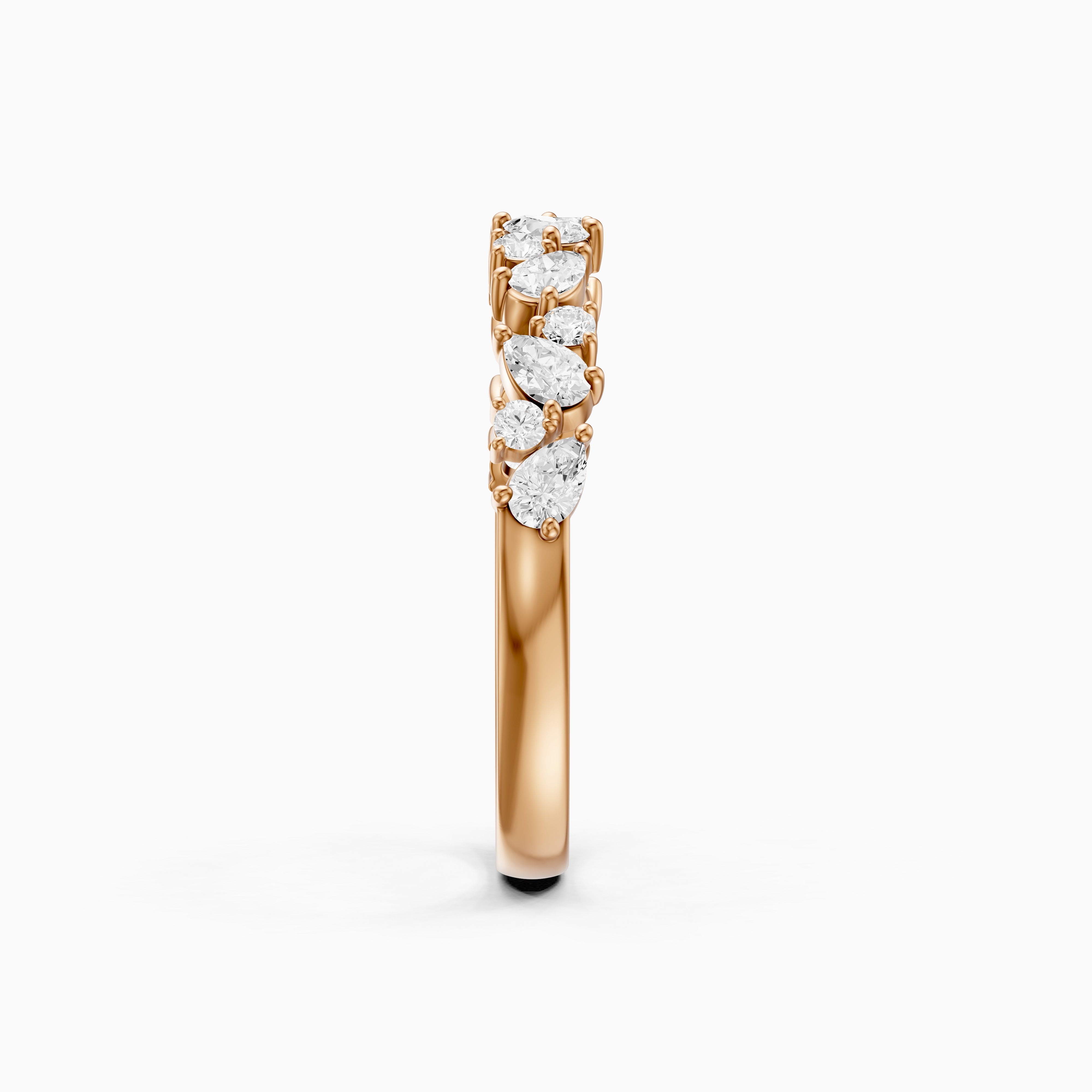 Gigi Pear and Round Cut Lab Grown Diamond Cluster Wedding Band