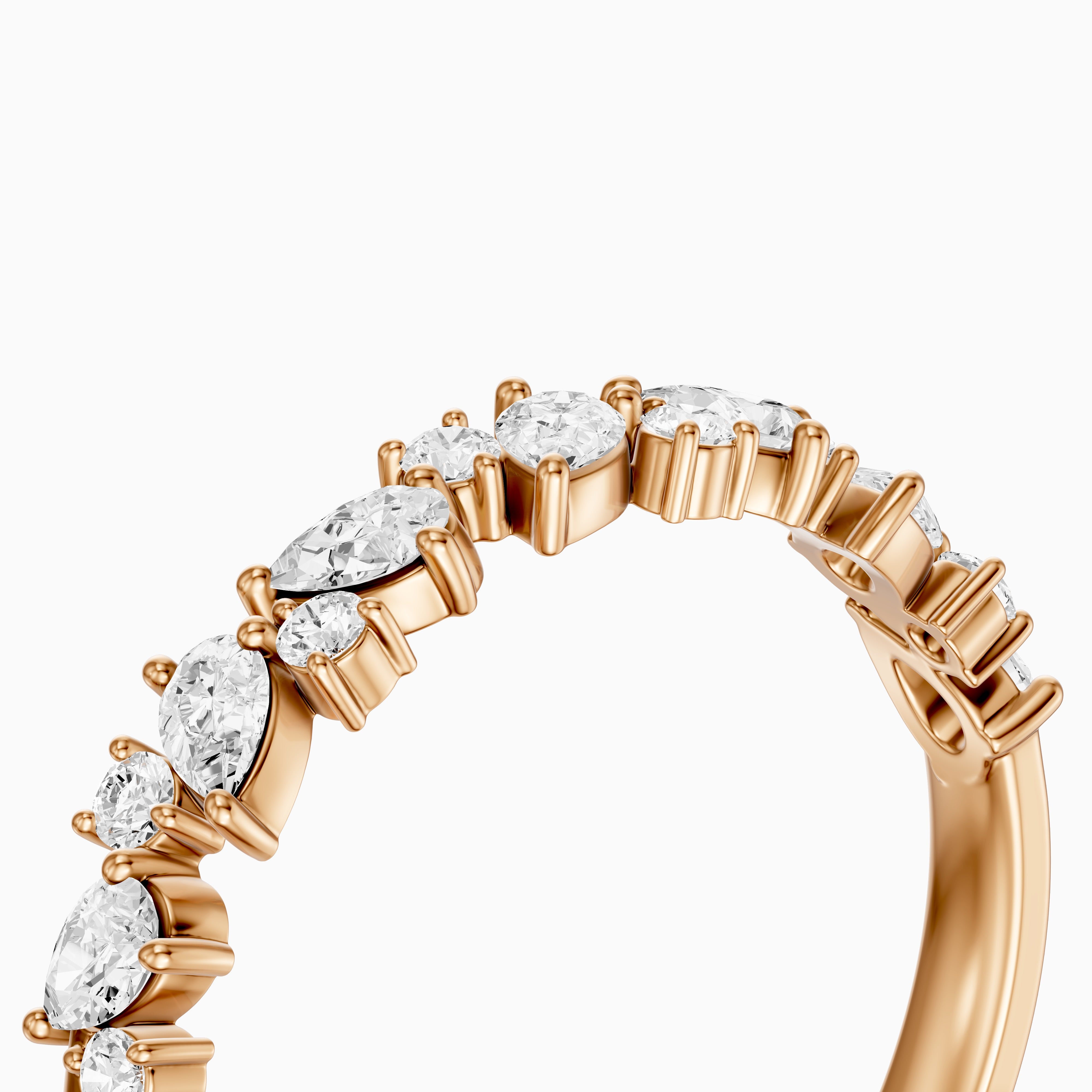 Gigi Pear and Round Cut Lab Grown Diamond Cluster Wedding Band