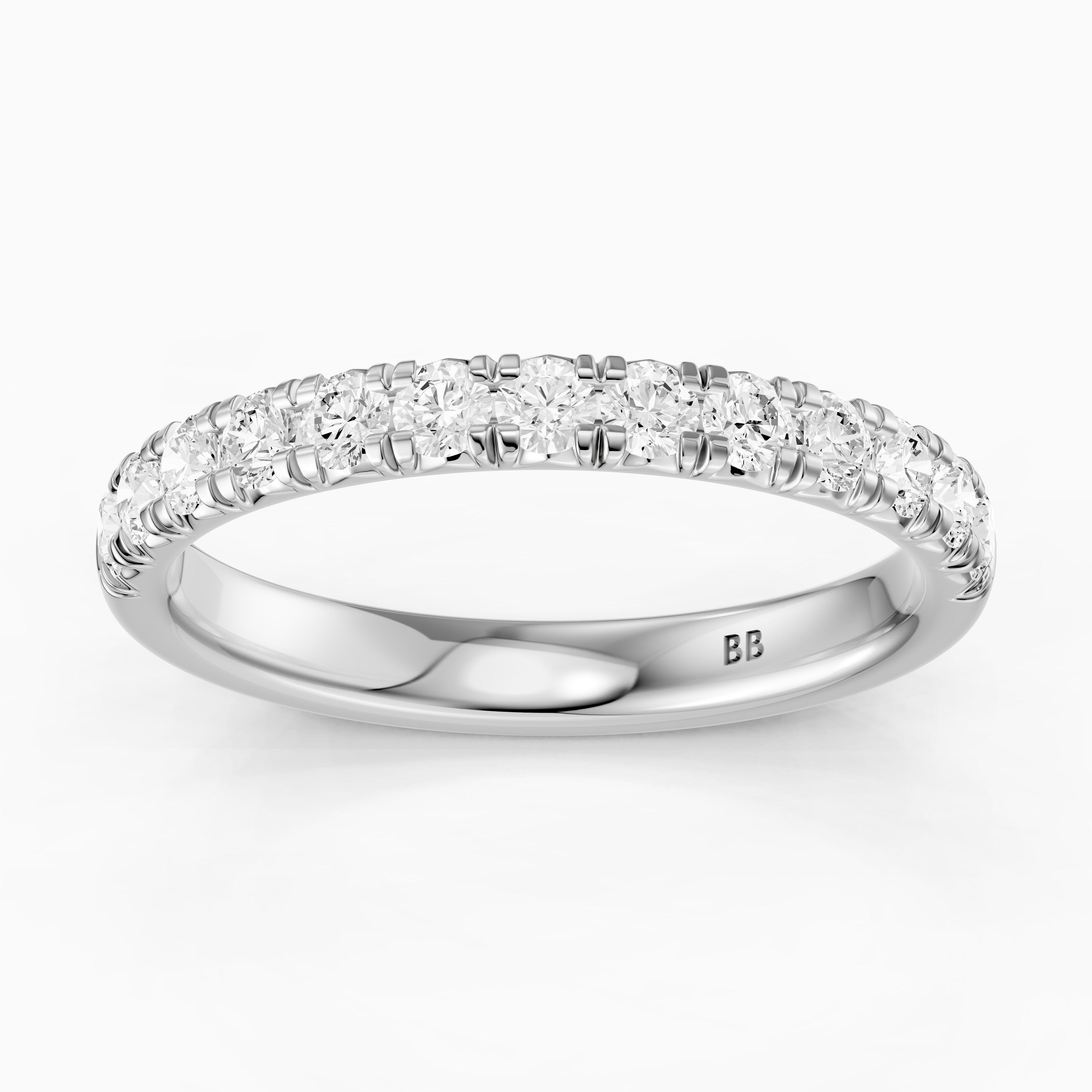 Hailey Half Eternity Round Lab Grown Diamond Stackable Wedding Band