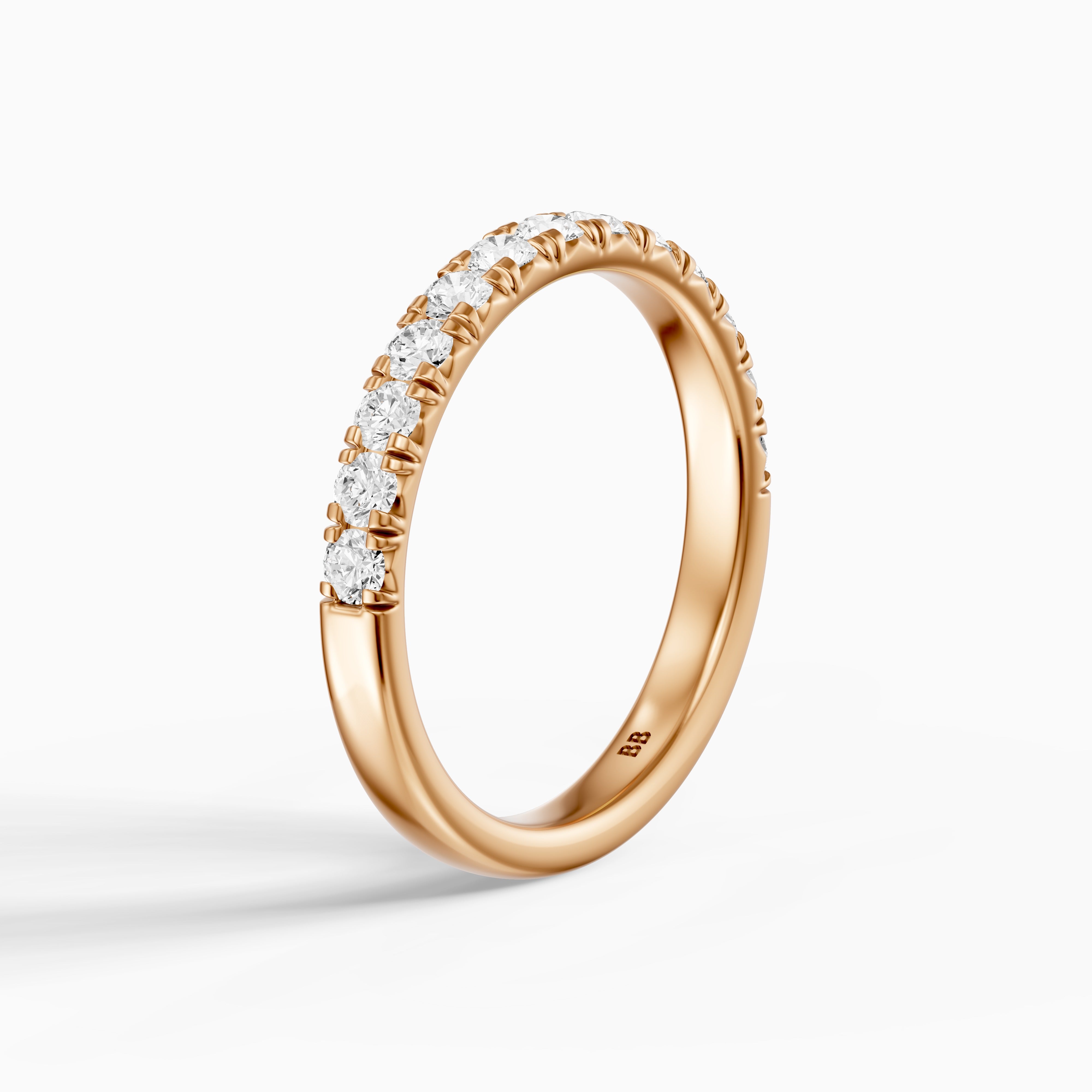 Hailey Half Eternity Round Lab Grown Diamond Stackable Wedding Band