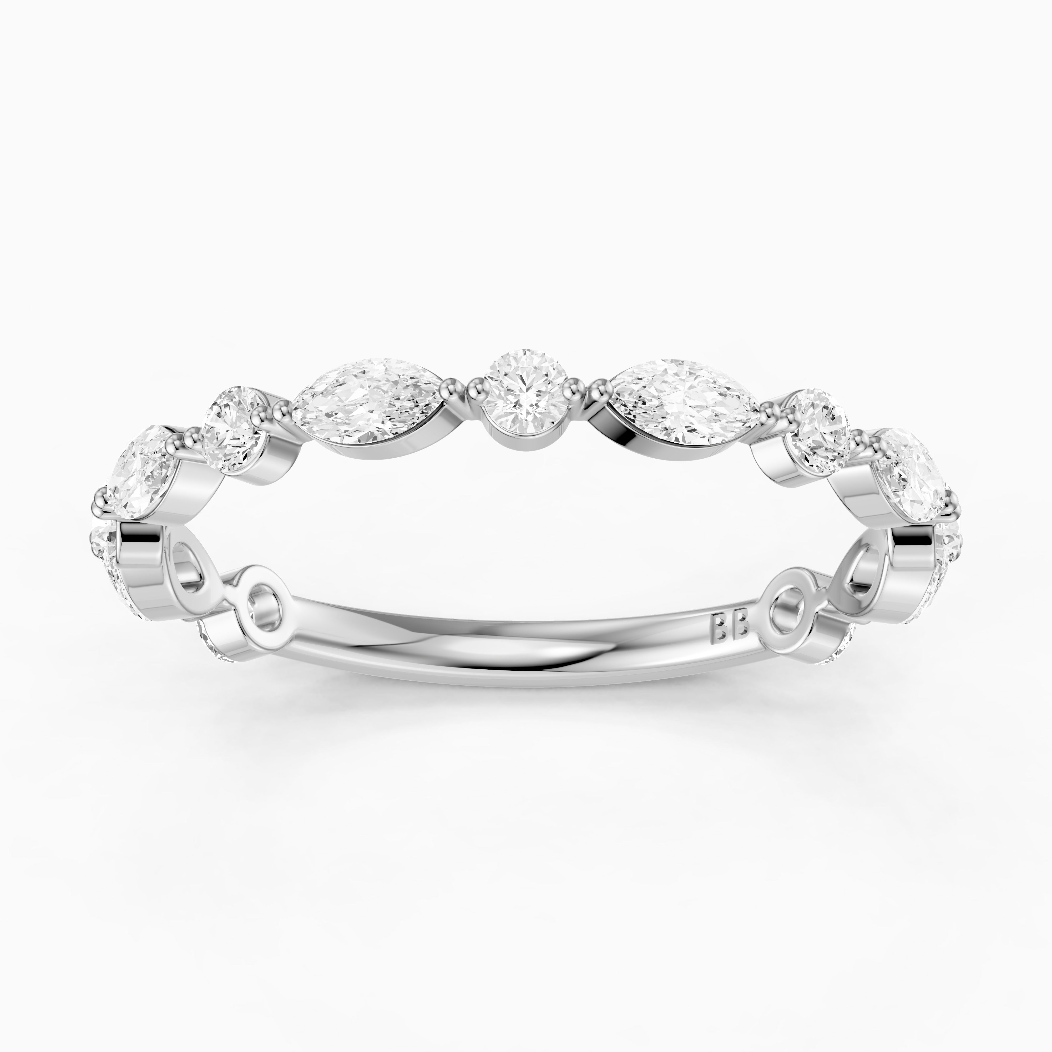 Zendaya Marquise and Round Eternity Lab Grown Diamond Wedding Band
