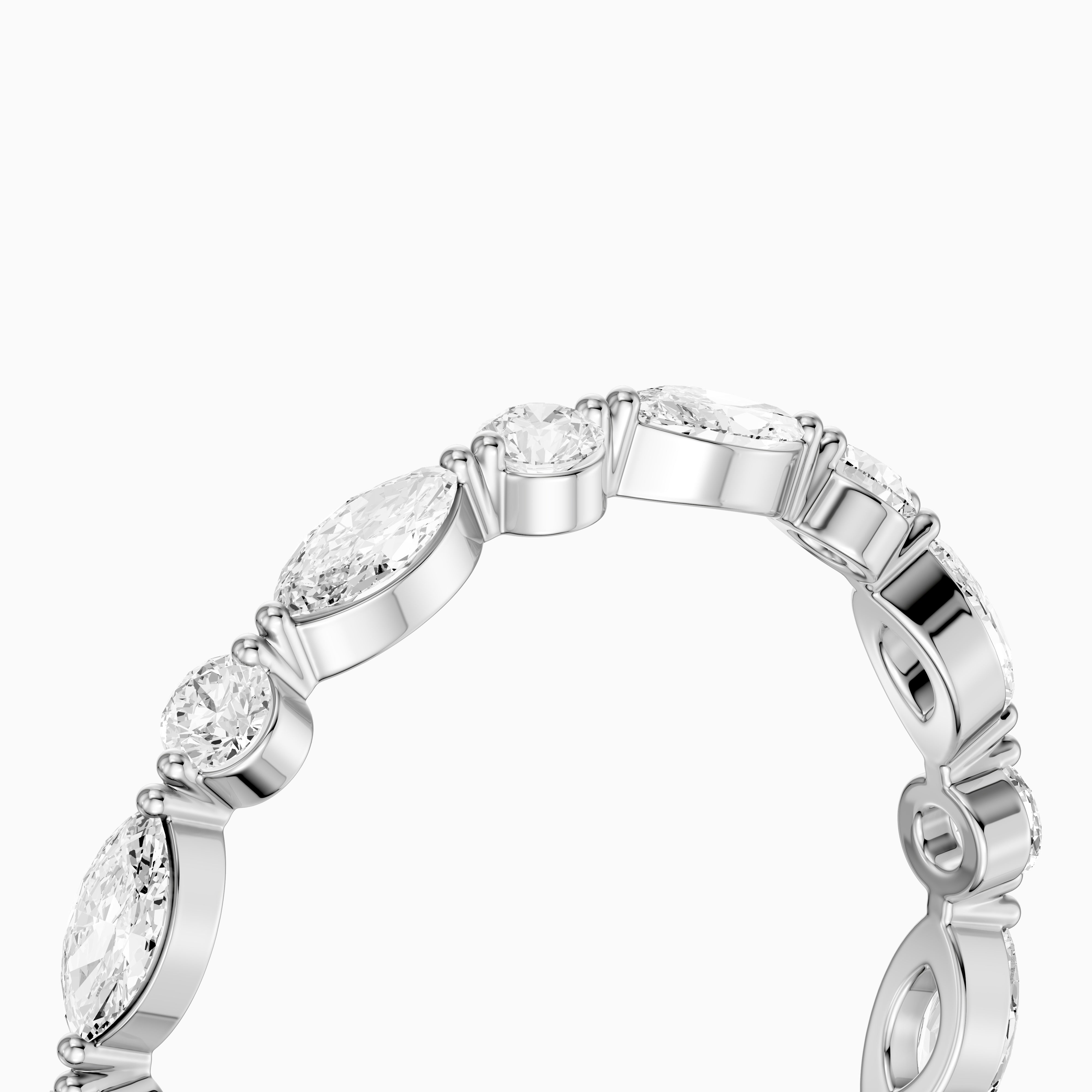 Zendaya Marquise and Round Eternity Lab Grown Diamond Wedding Band