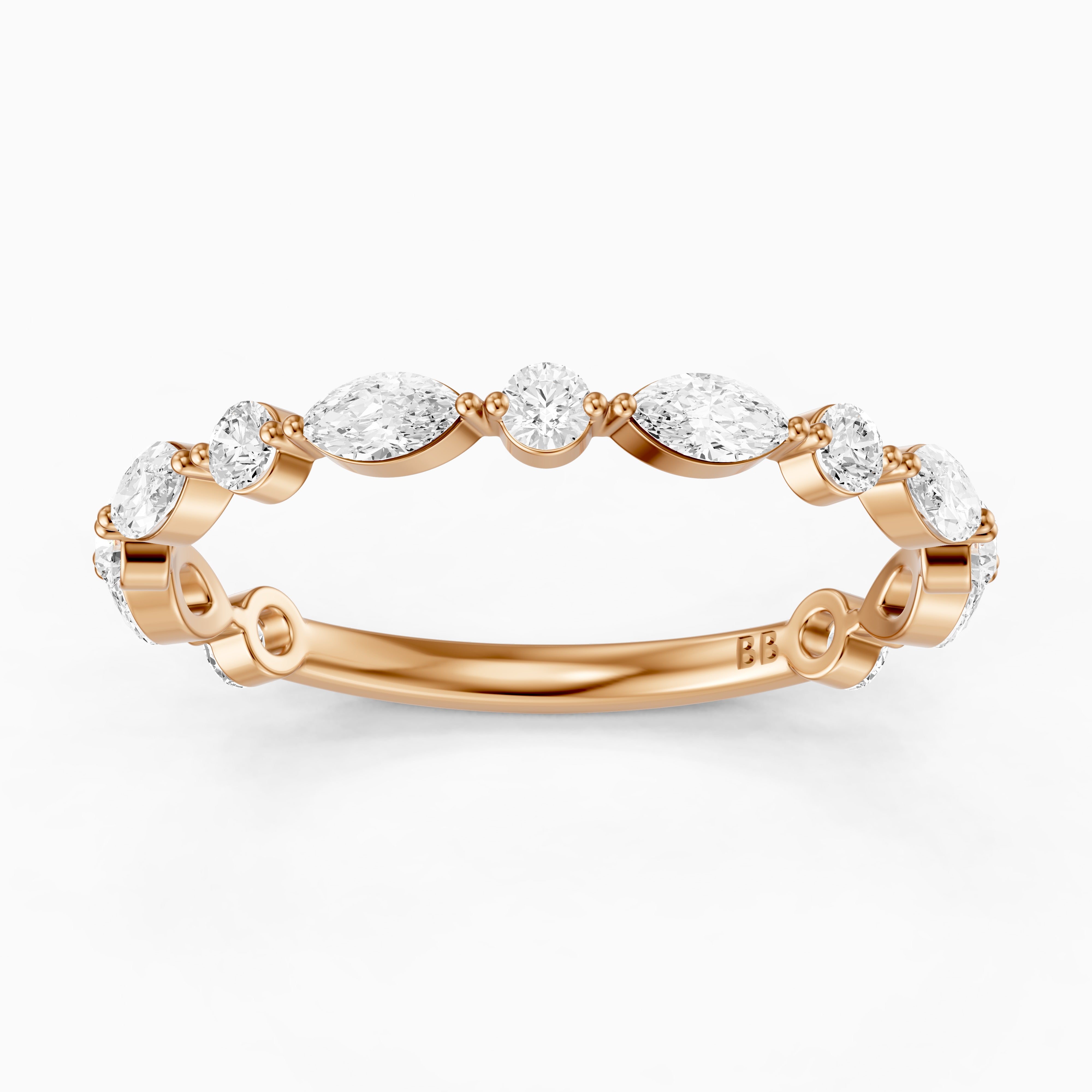 Zendaya Marquise and Round Eternity Lab Grown Diamond Wedding Band