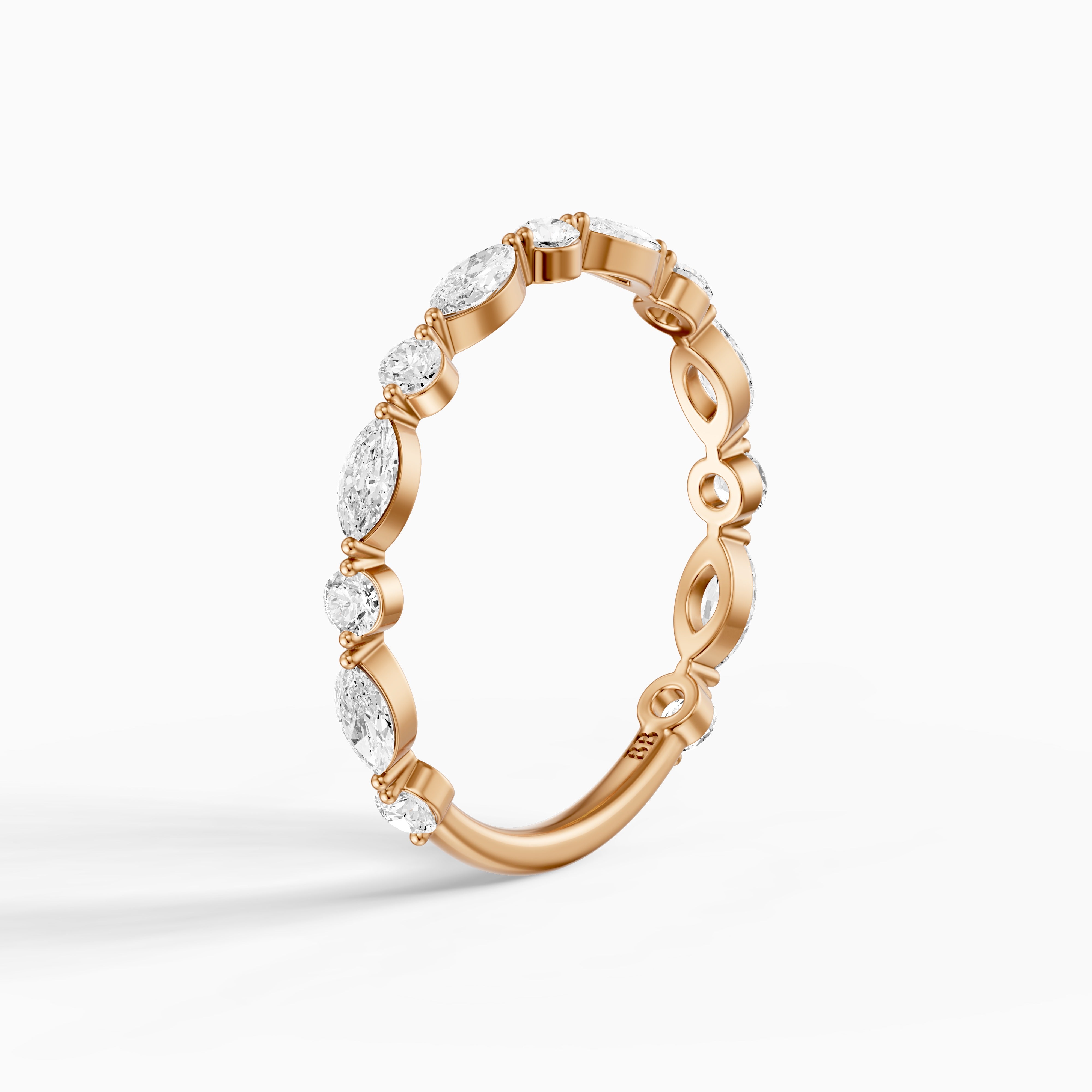 Zendaya Marquise and Round Eternity Lab Grown Diamond Wedding Band