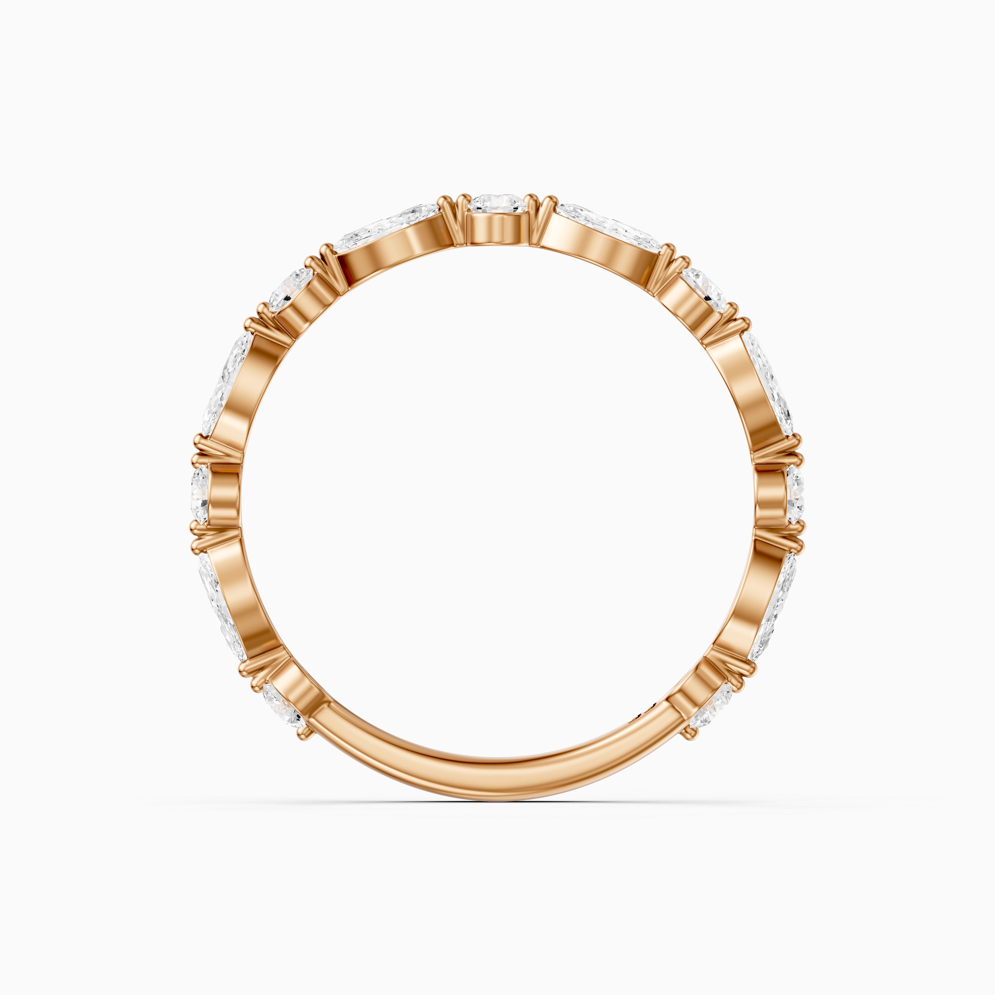 Zendaya Marquise and Round Eternity Lab Grown Diamond Wedding Band