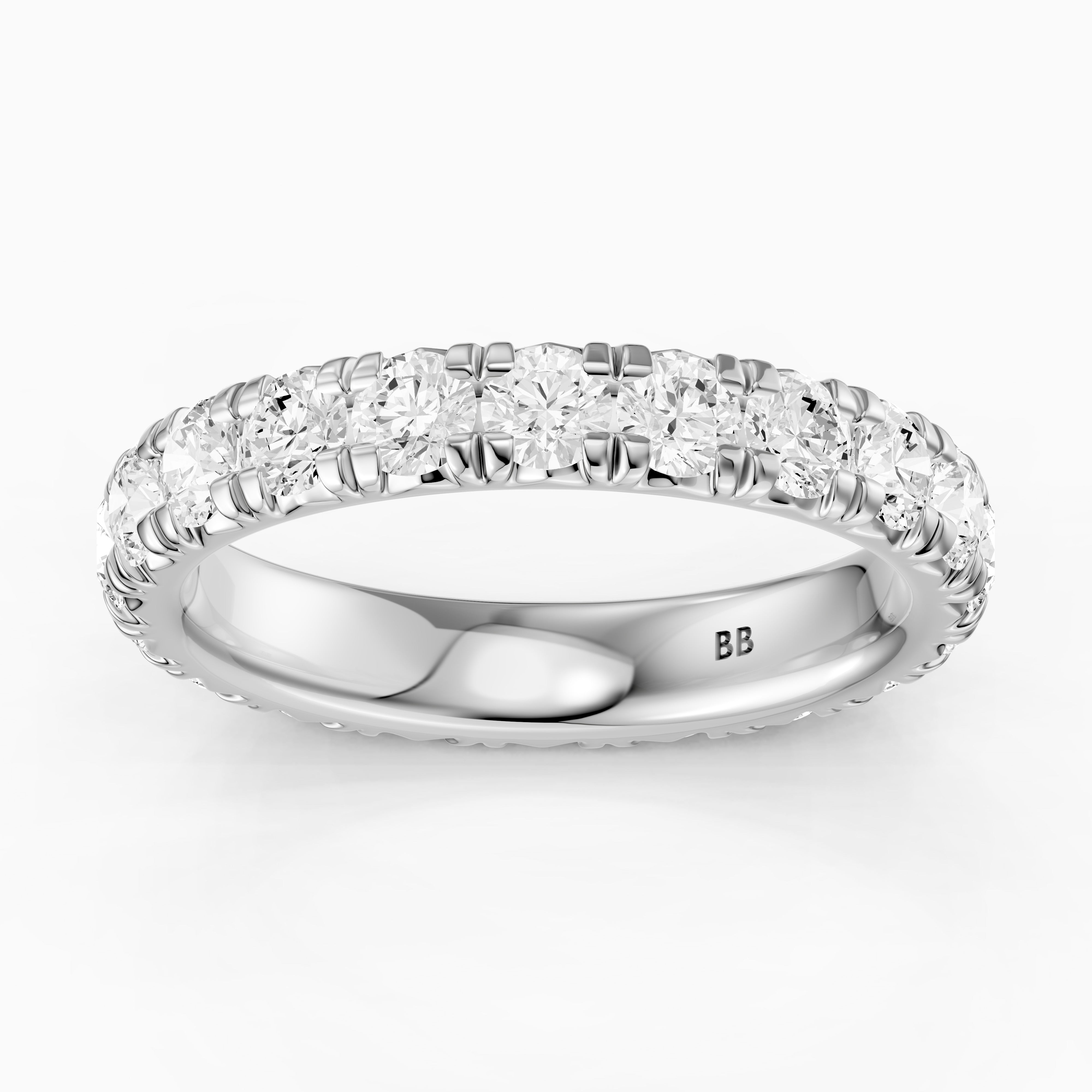 Emma Round Cut French Pave Lab Grown Diamond Stackable Eternity Band