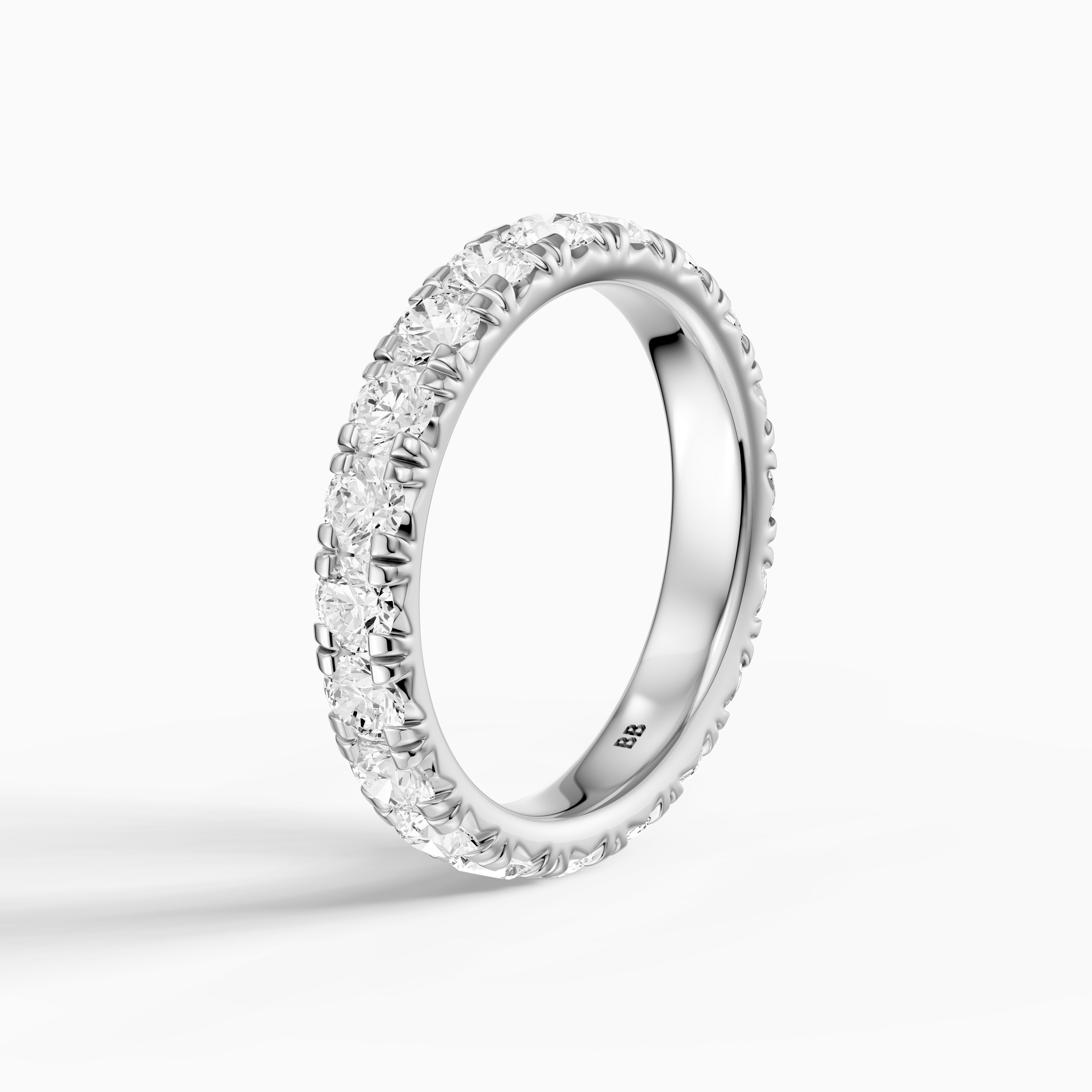 Emma Round Cut French Pave Lab Grown Diamond Stackable Eternity Band