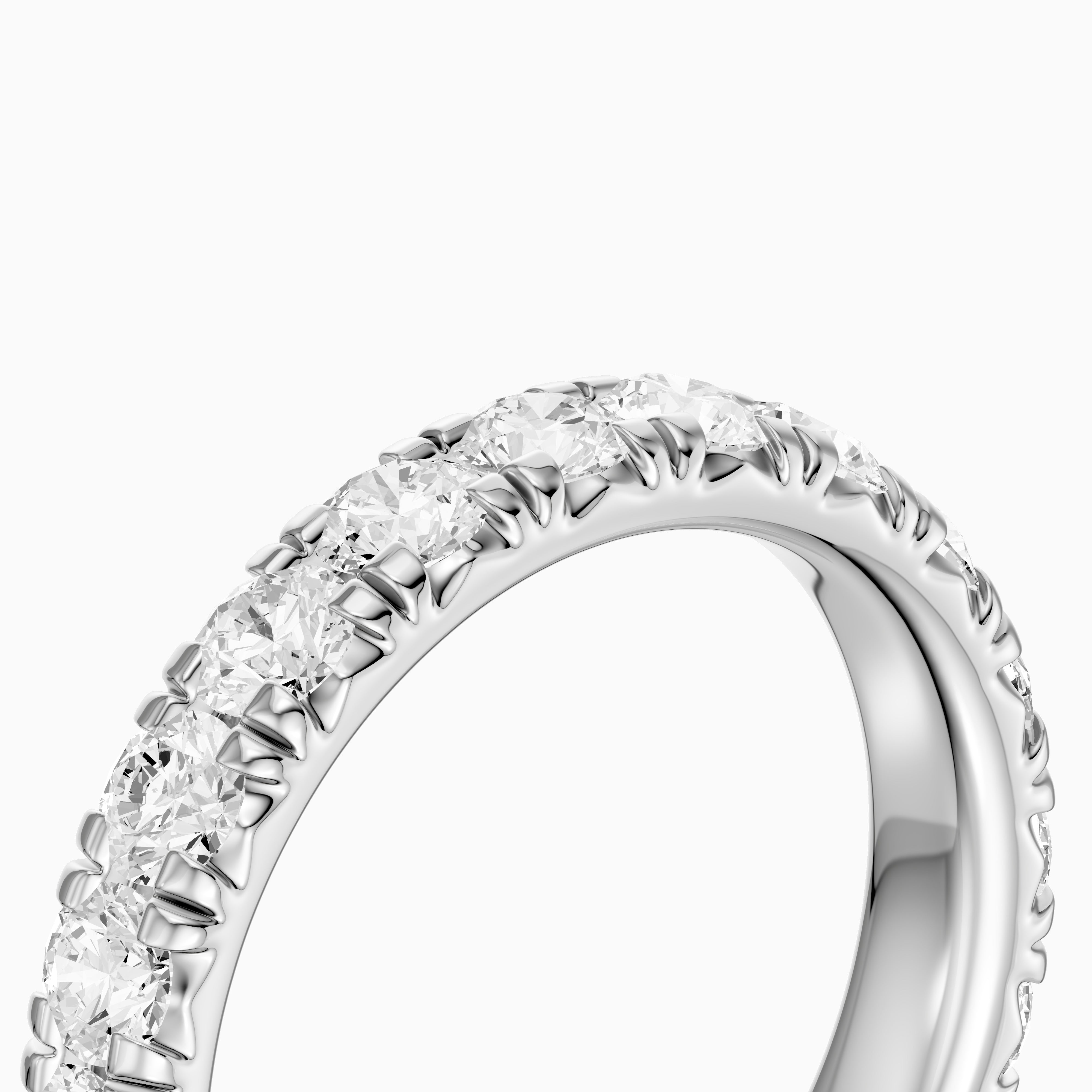 Emma Round Cut French Pave Lab Grown Diamond Stackable Eternity Band