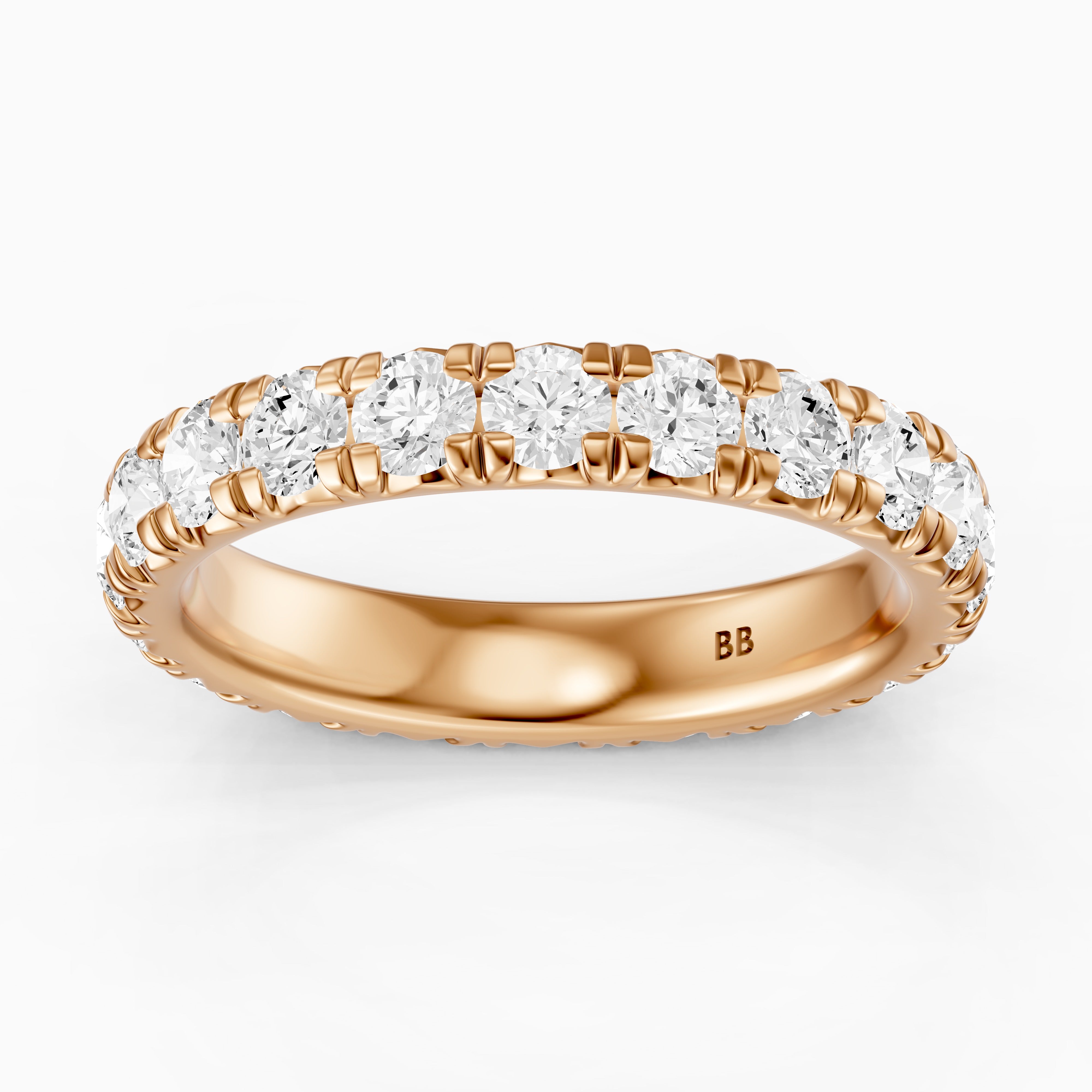 Emma Round Cut French Pave Lab Grown Diamond Stackable Eternity Band