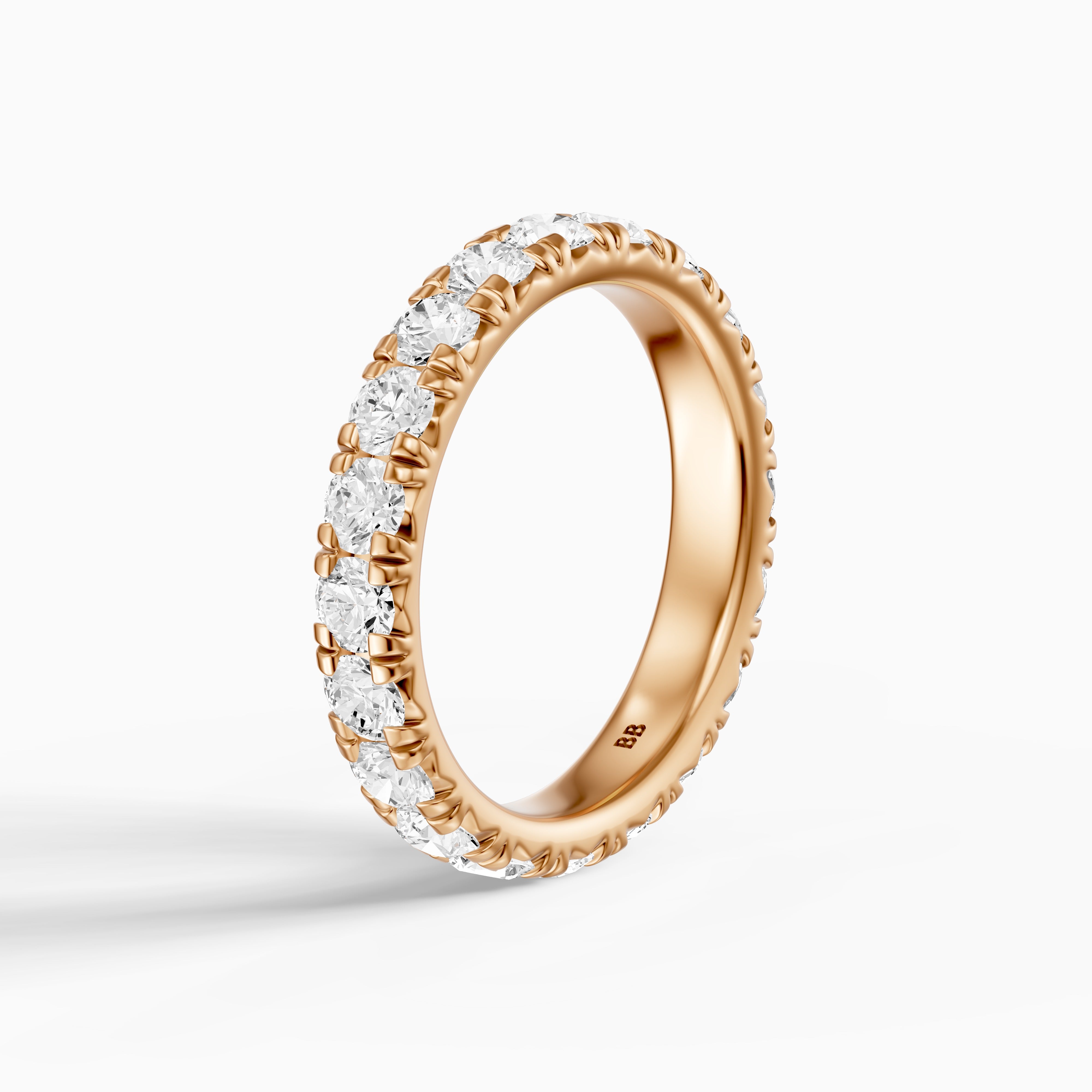 Emma Round Cut French Pave Lab Grown Diamond Stackable Eternity Band