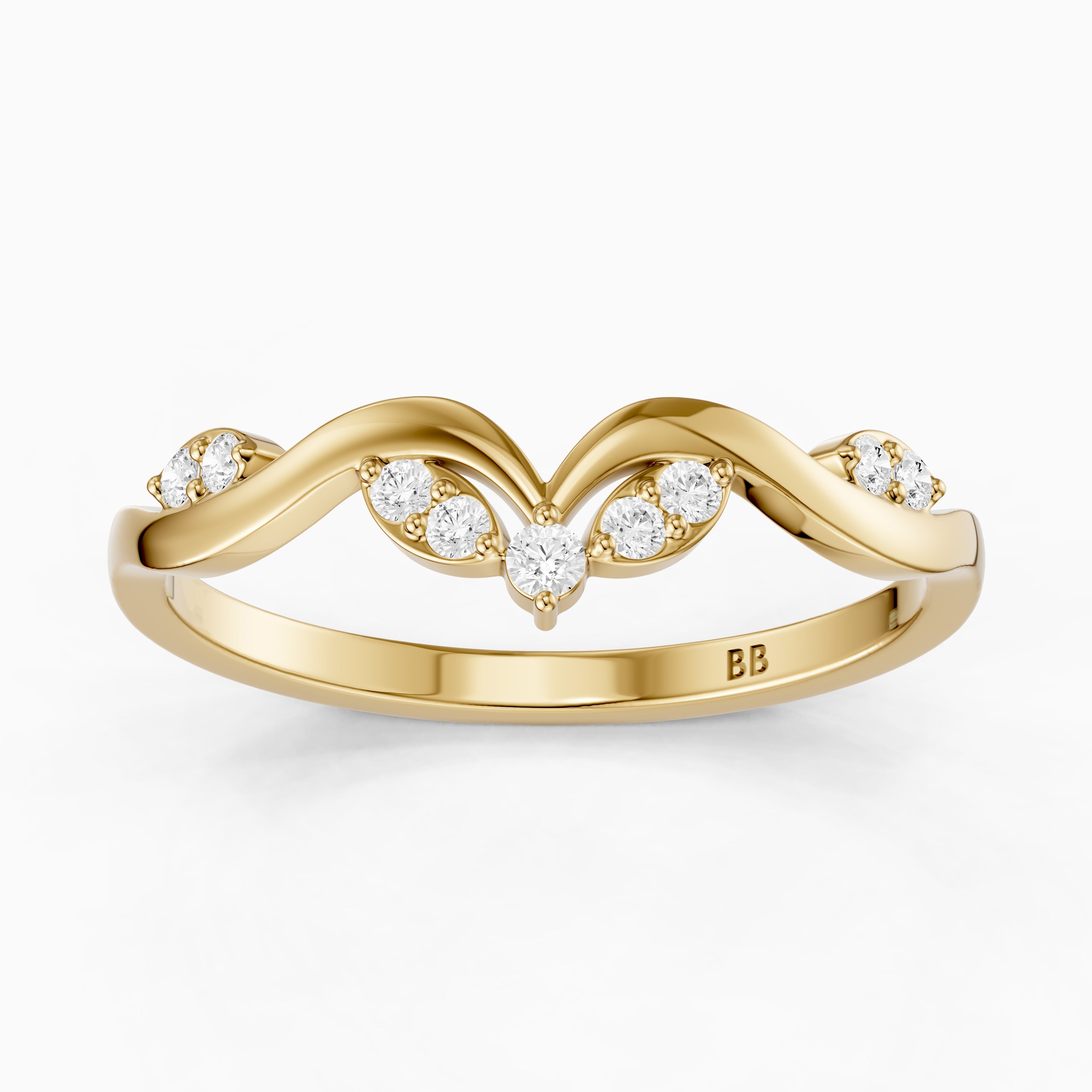 Natalie Chevron Lab Grown Diamond Wedding Band
