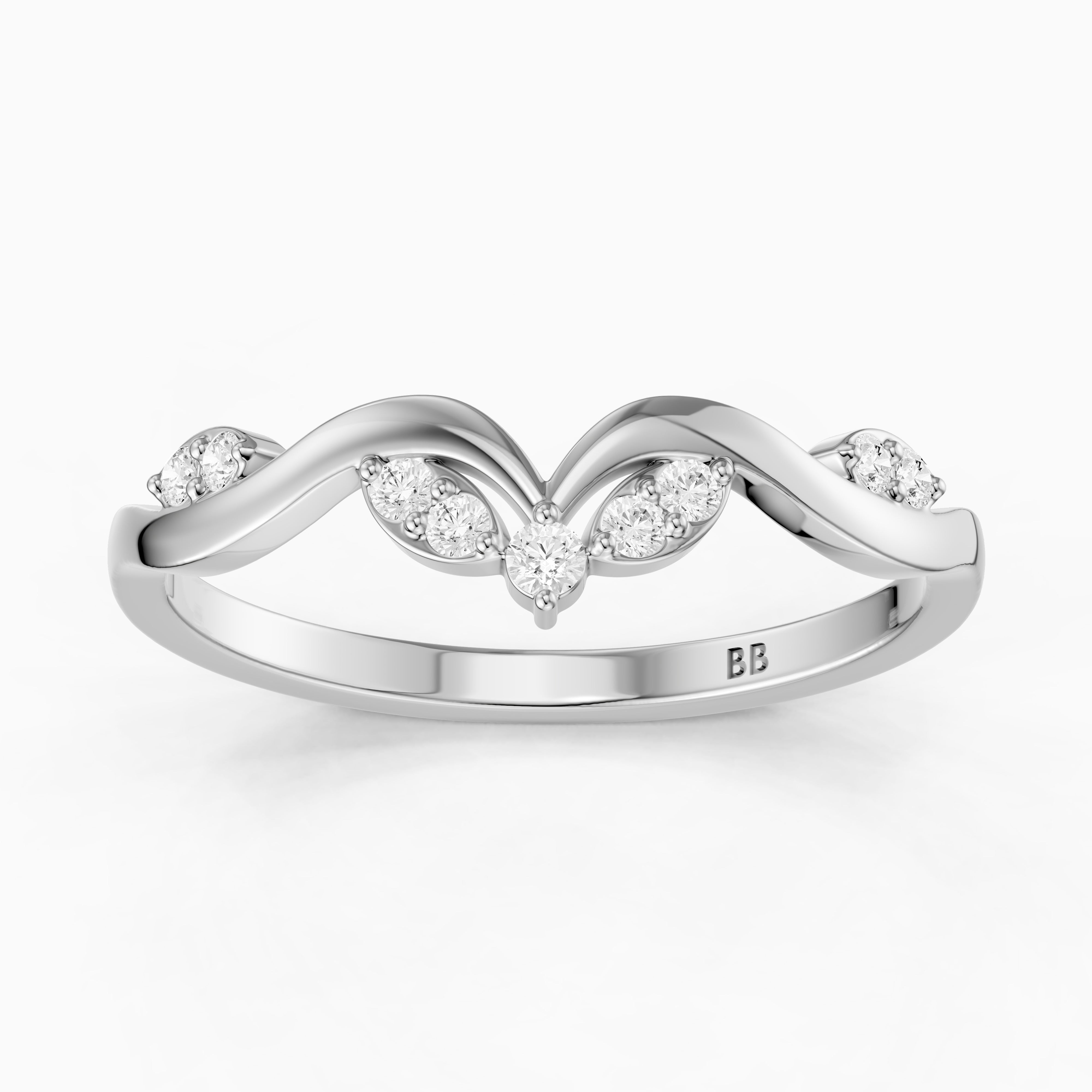 Natalie Chevron Lab Grown Diamond Wedding Band