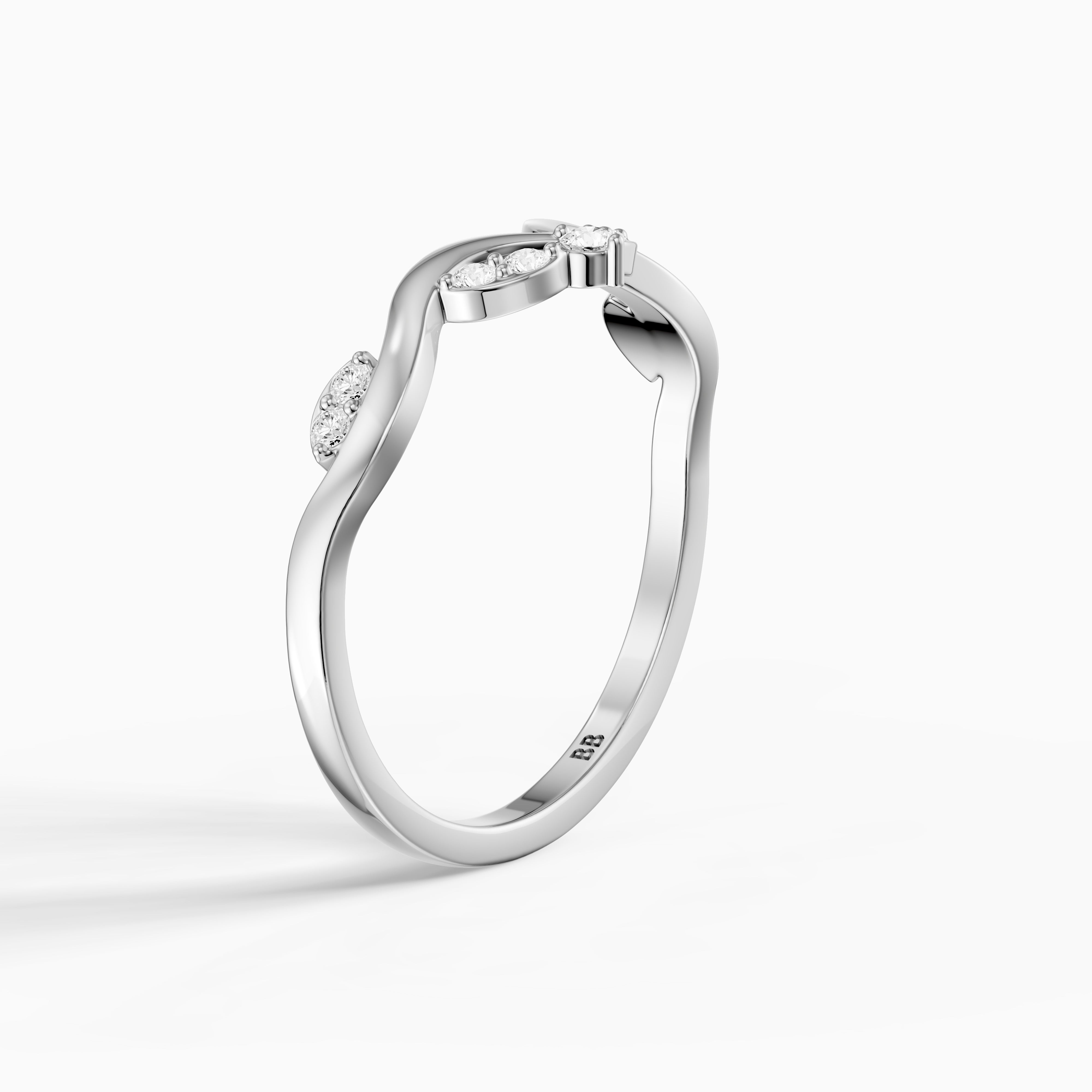 Natalie Chevron Lab Grown Diamond Wedding Band