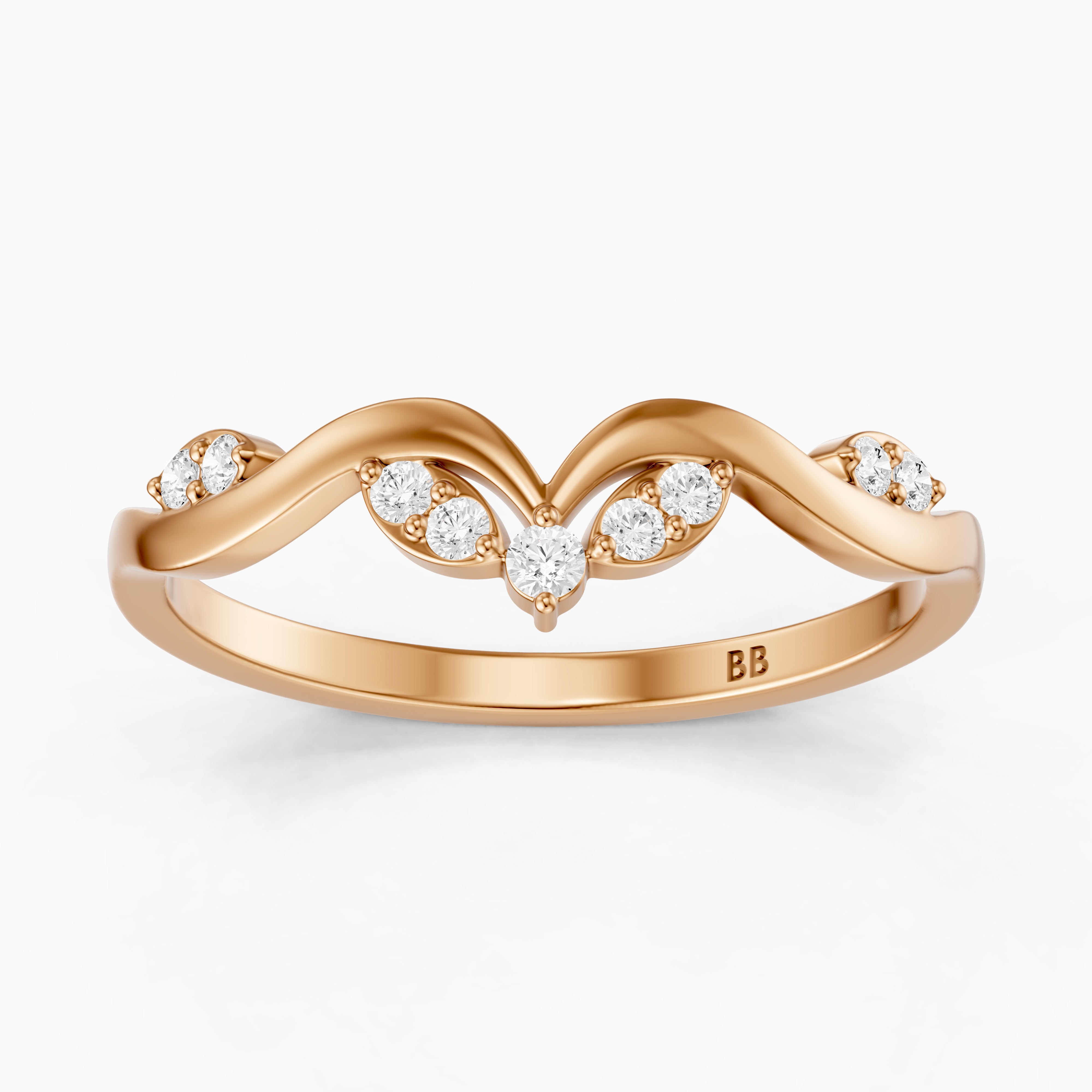 Natalie Chevron Lab Grown Diamond Wedding Band